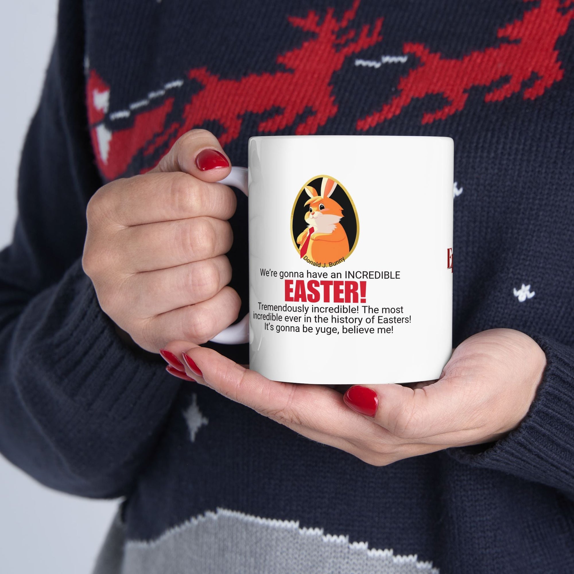 Funny Easter Ceramic Mug - Perfect Gift for Trump Lovers Printify