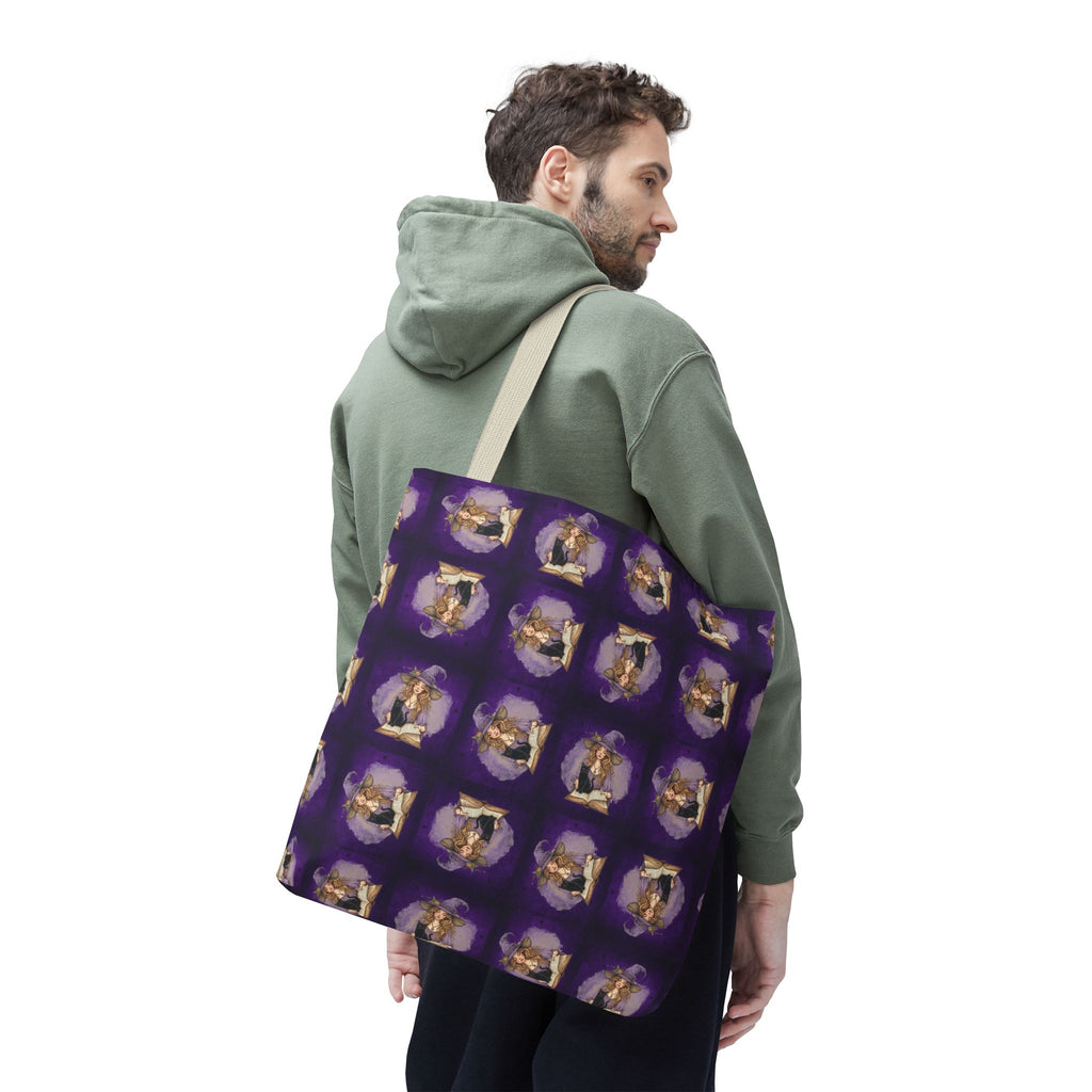 Vibrant Witchy Cat Lady Tote Bag