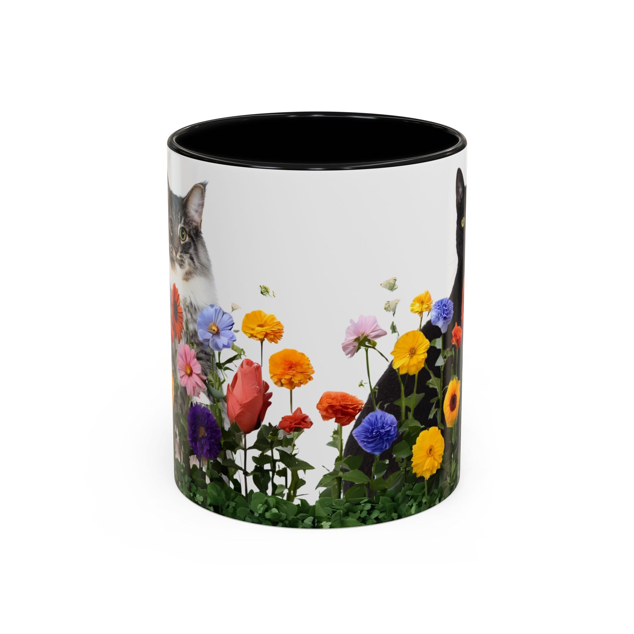 Floral Cats Coffee Mug - 11 oz/15 oz