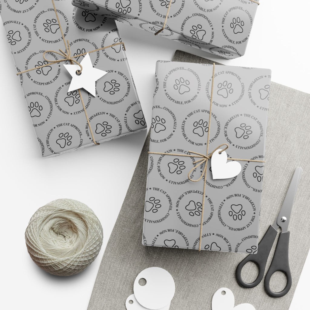 The Cat Approves Gift Wrap Paper (Cat-Themed Humor)