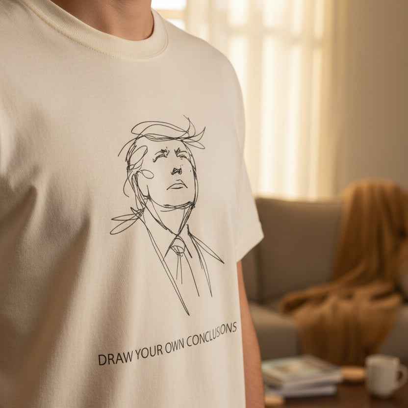 Draw Your Own Conclusions Unisex Graphic Tee – Minimal Line Art Statement Shirt