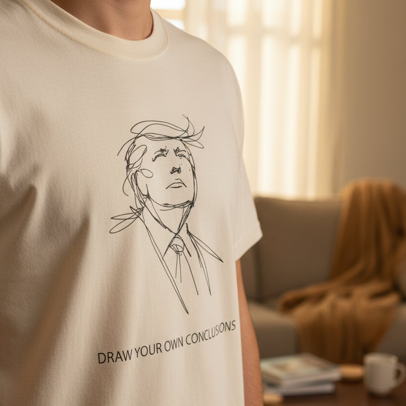Draw Your Own Conclusions Unisex Graphic Tee – Minimal Line Art Statement Shirt