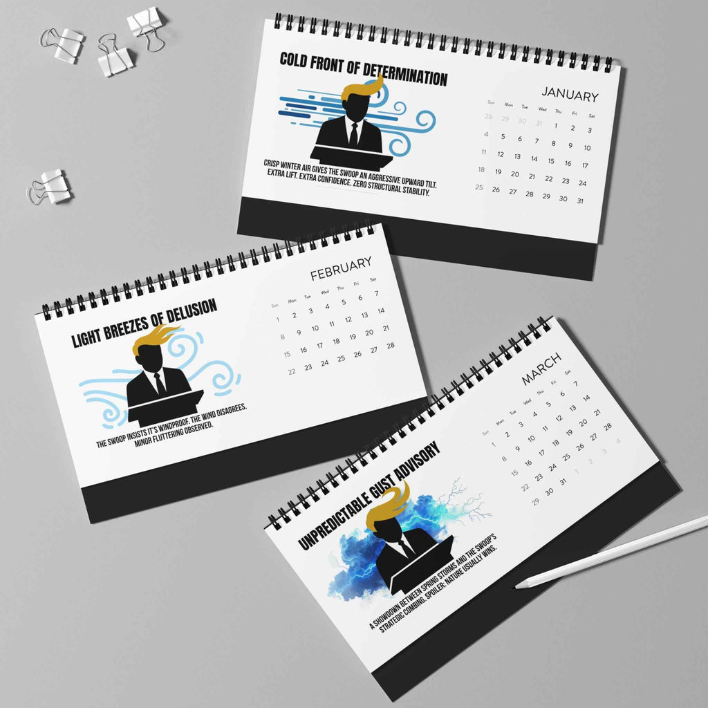 Executive Hair Forecast 2026 Desktop Calendar