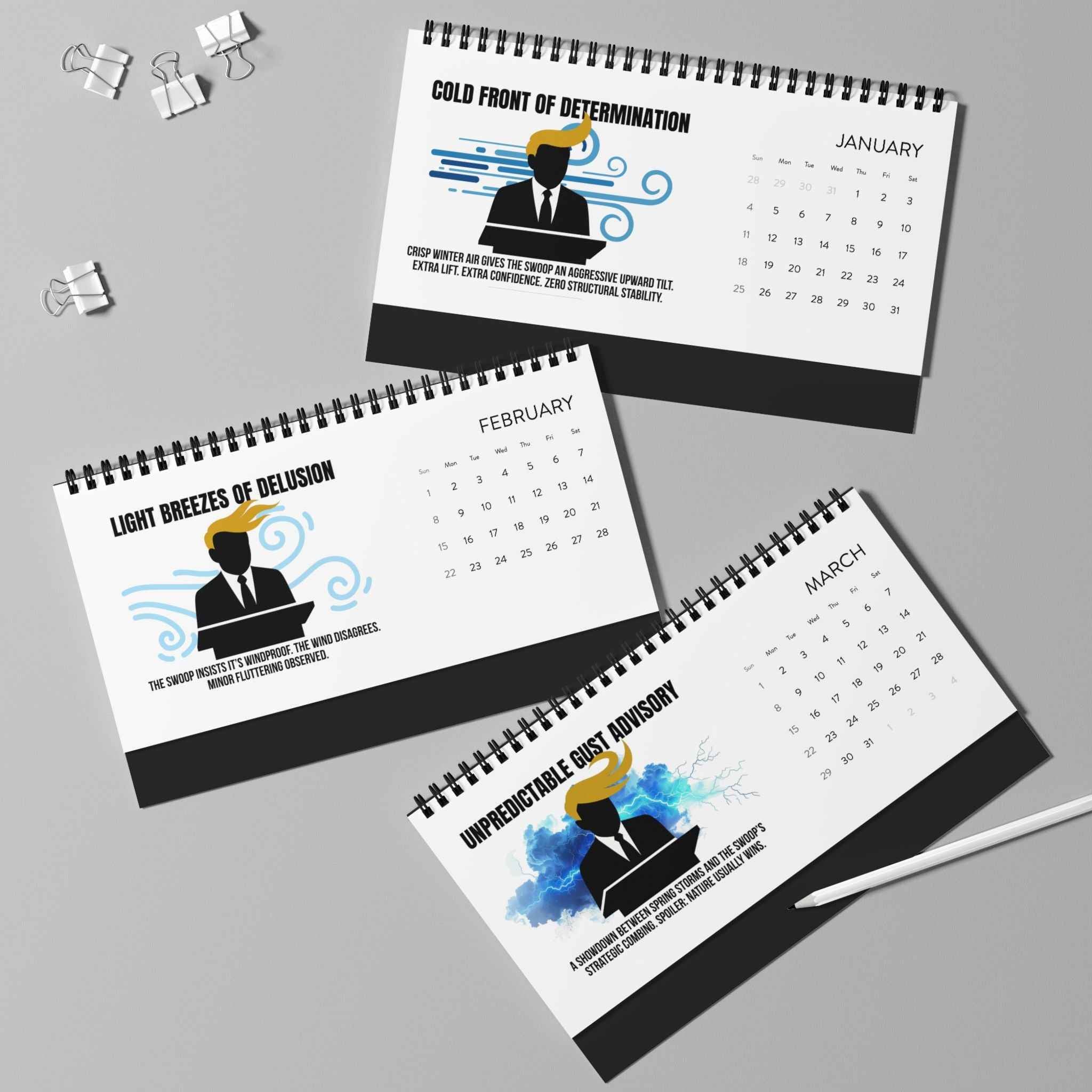 Executive Hair Forecast 2026 Desktop Calendar