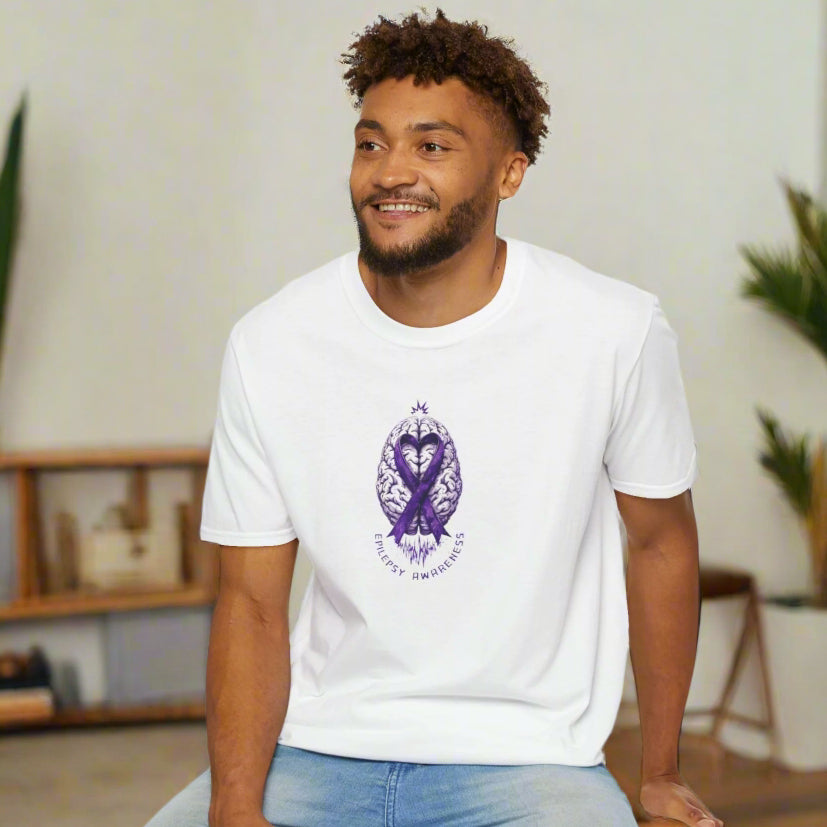 Purple Ribbon Brain Graphic Unisex T-Shirt