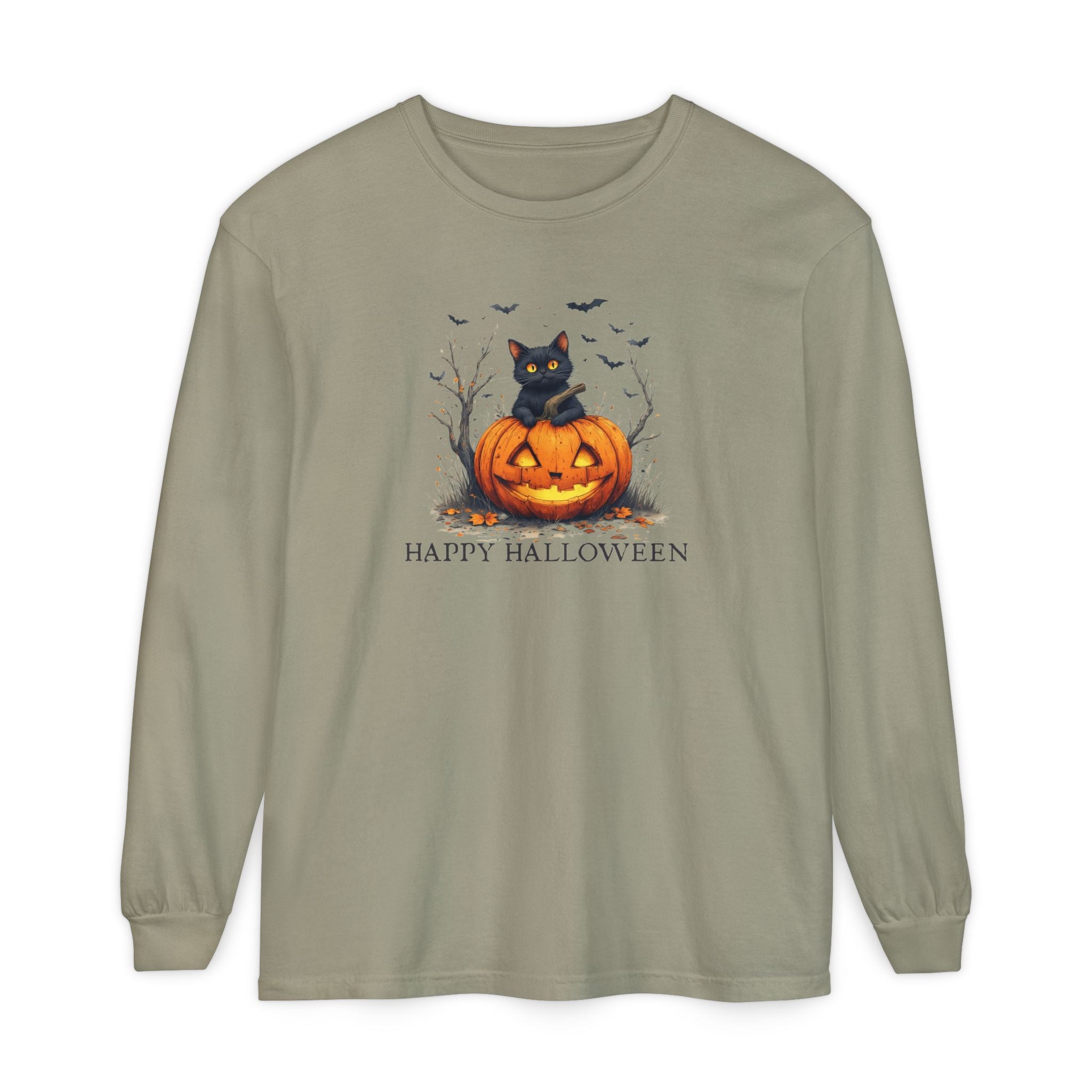 Happy Halloween Cat Long Sleeve T-Shirt - Clothing, T-shirts, Long-Sleeve - EpiAl's Shop