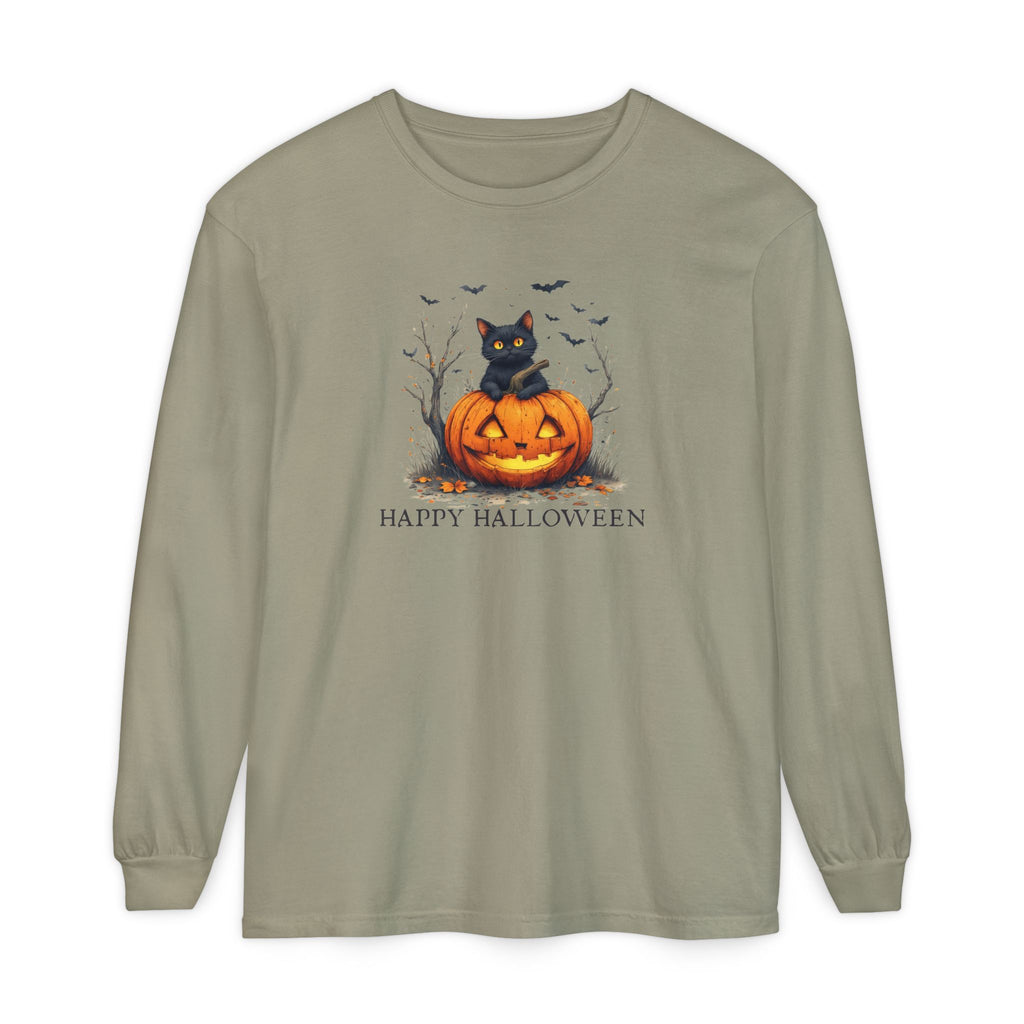 Happy Halloween Cat Long Sleeve T-Shirt