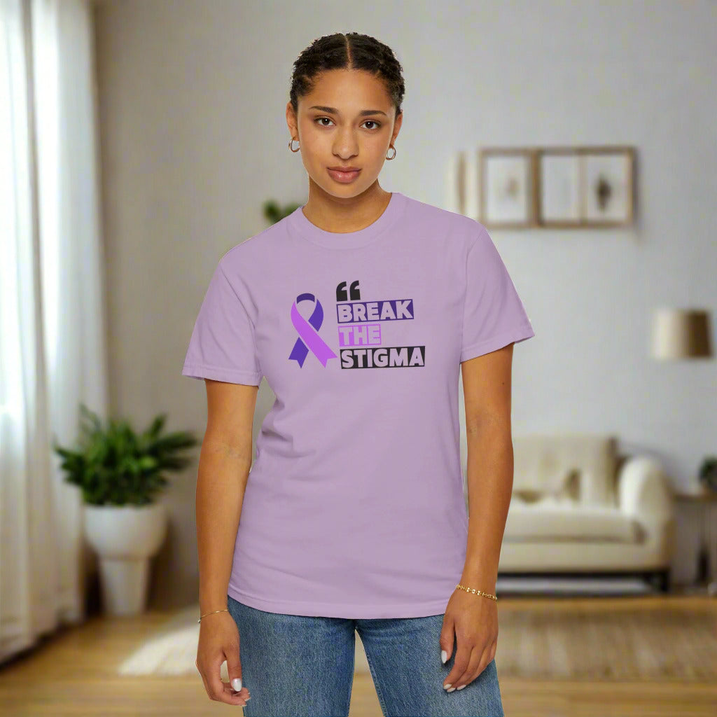 Break the Stigma Unisex Garment-Dyed T-Shirt for Epilepsy Awareness Tee
