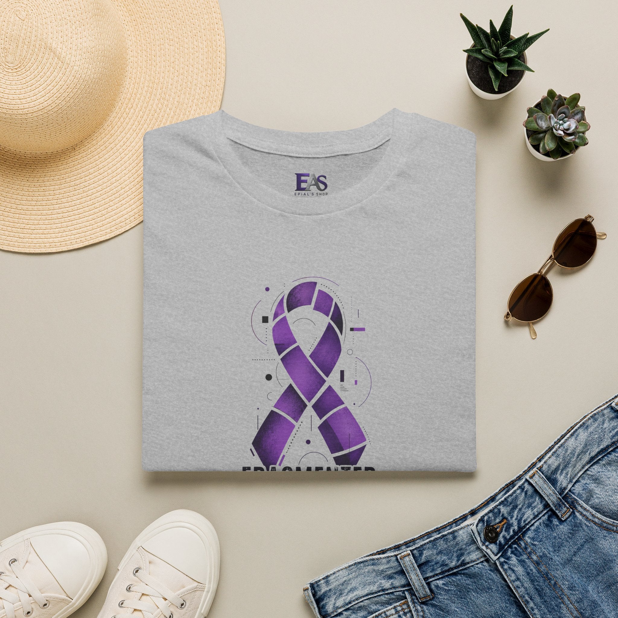 Fragmented, Not Broken Epilepsy Awareness T-Shirt | Purple Ribbon Unisex Graphic Tee