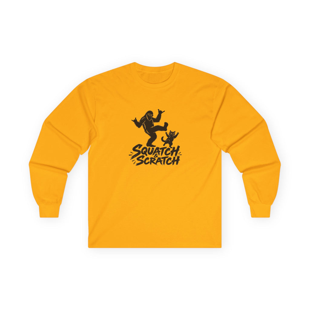 Squatch Scratch Long Sleeve Tee — Bigfoot Graphic Shirt