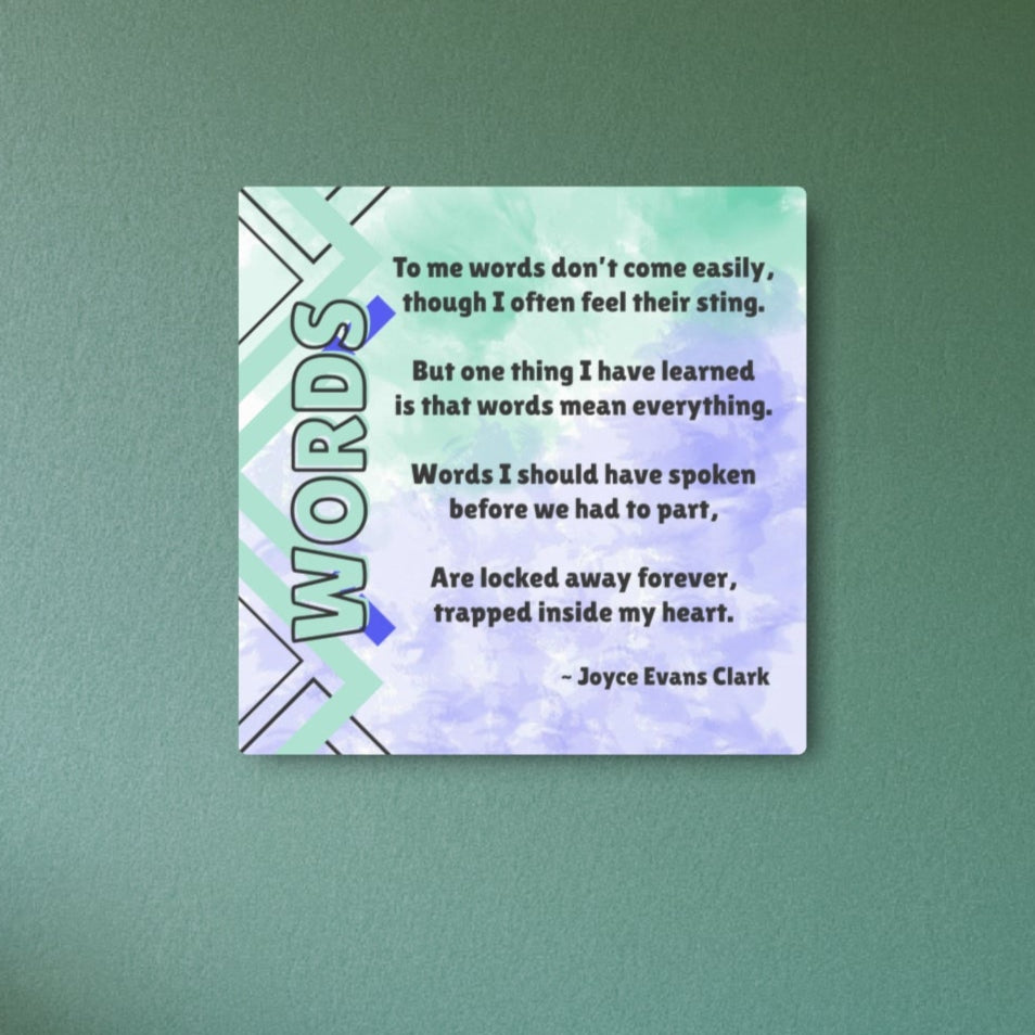 Words Poetry Metal Wall Art Sign, by JEC