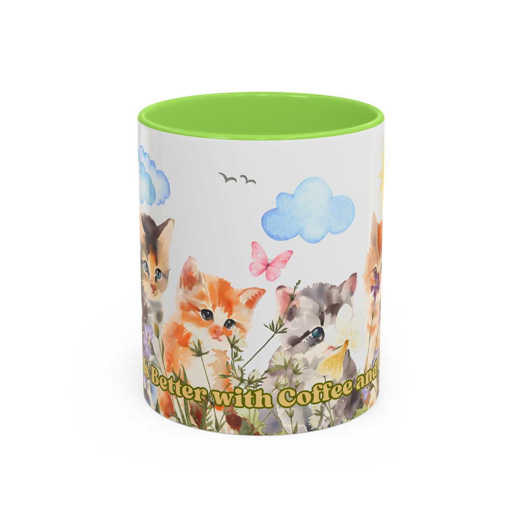 Life Is Better with Coffee and Cats Ceramic Mug