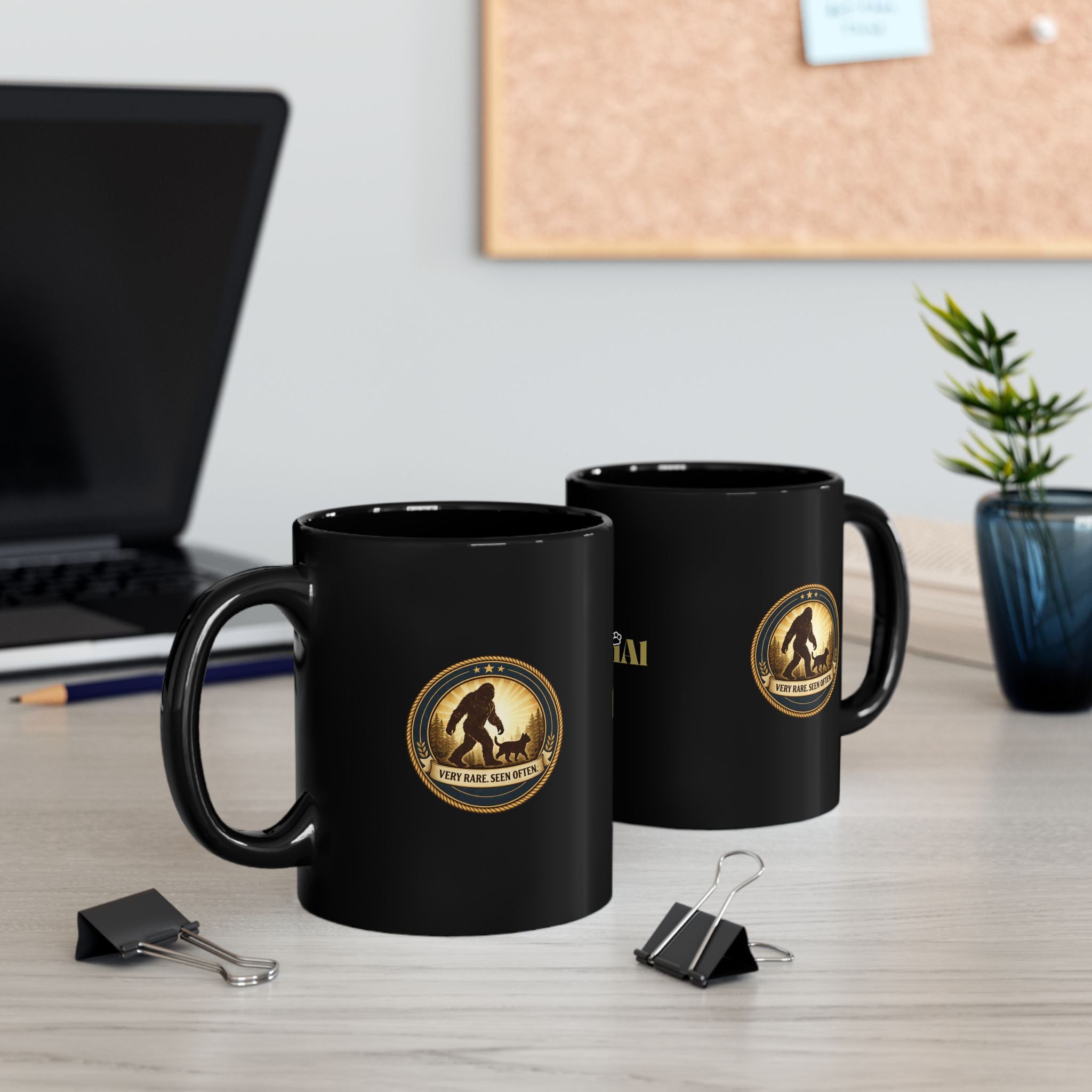 Very Rare. Seen Often. Black Ceramic Coffee Mug