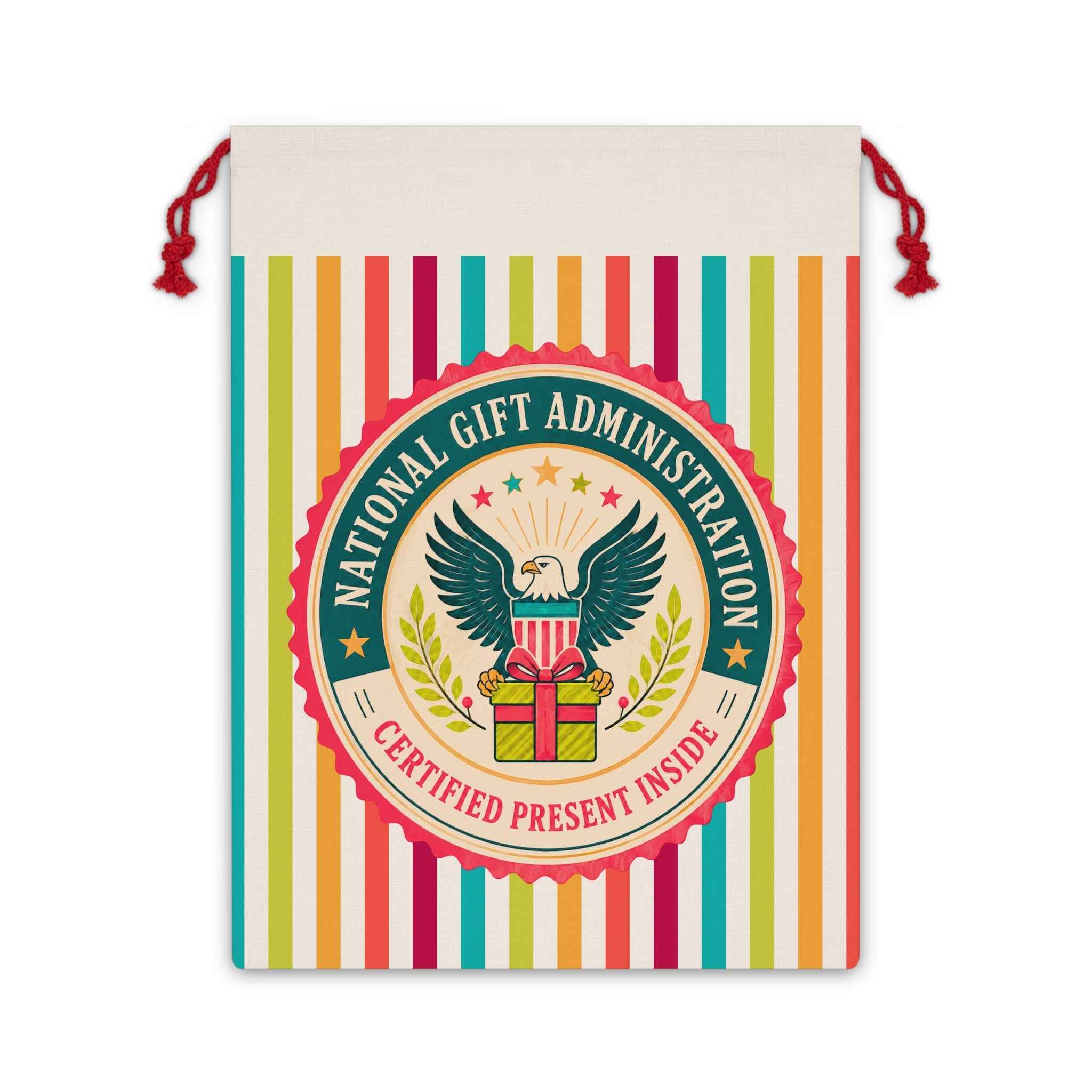 National Gift Administration Drawstring Gift Bag | Certified Present Inside Reusable Gift Sack