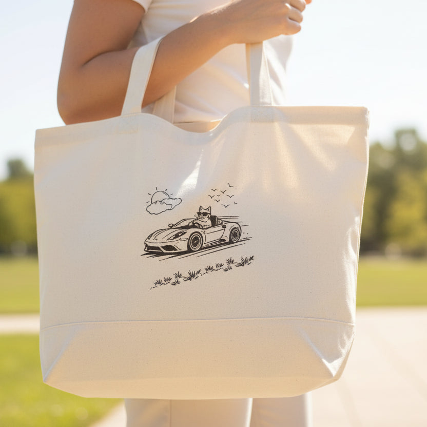 Wander Road Canvas Tote Bag – Heavyweight Zippered Cotton Market Tote