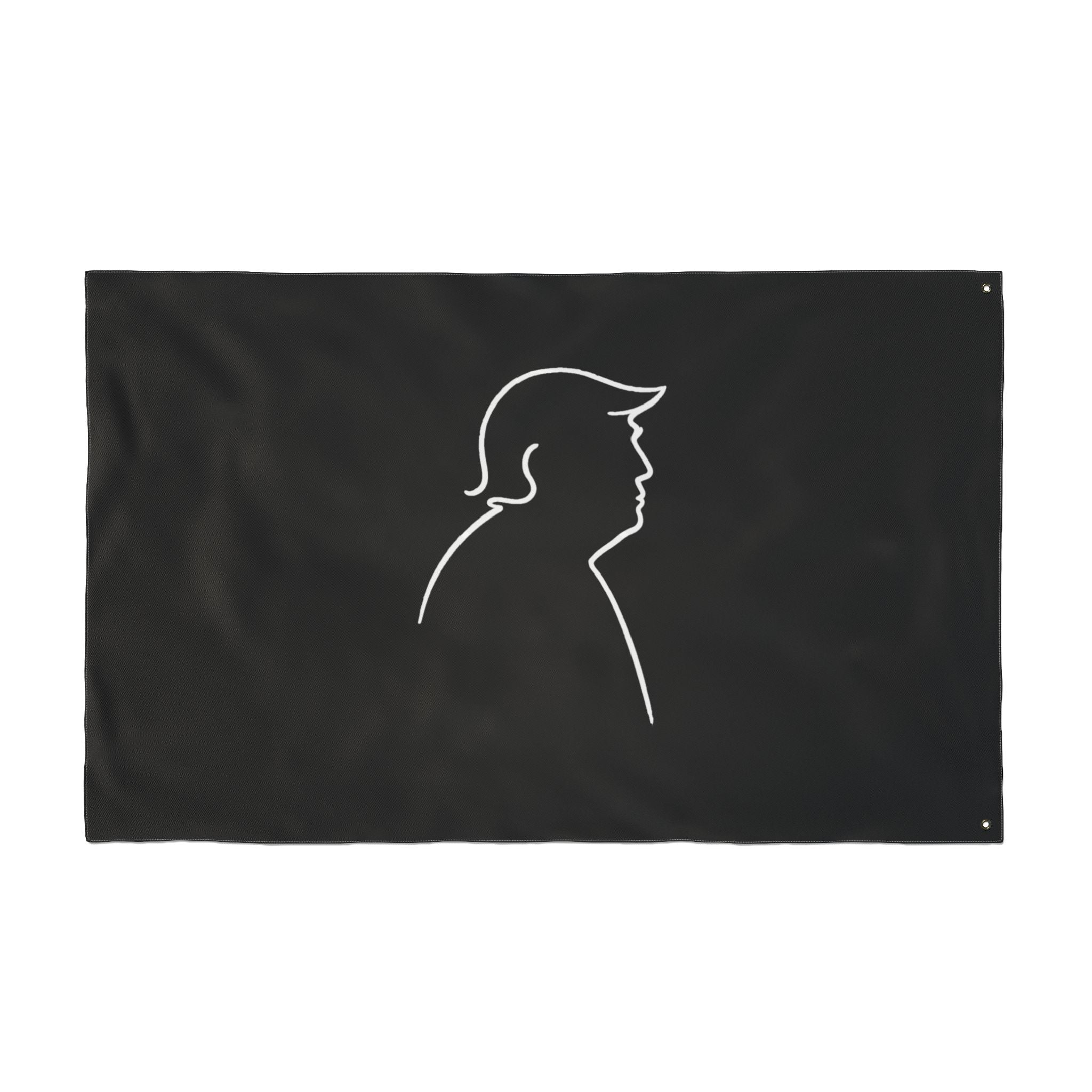 Minimalist Line Portrait Flag – Modern Political Parody Design