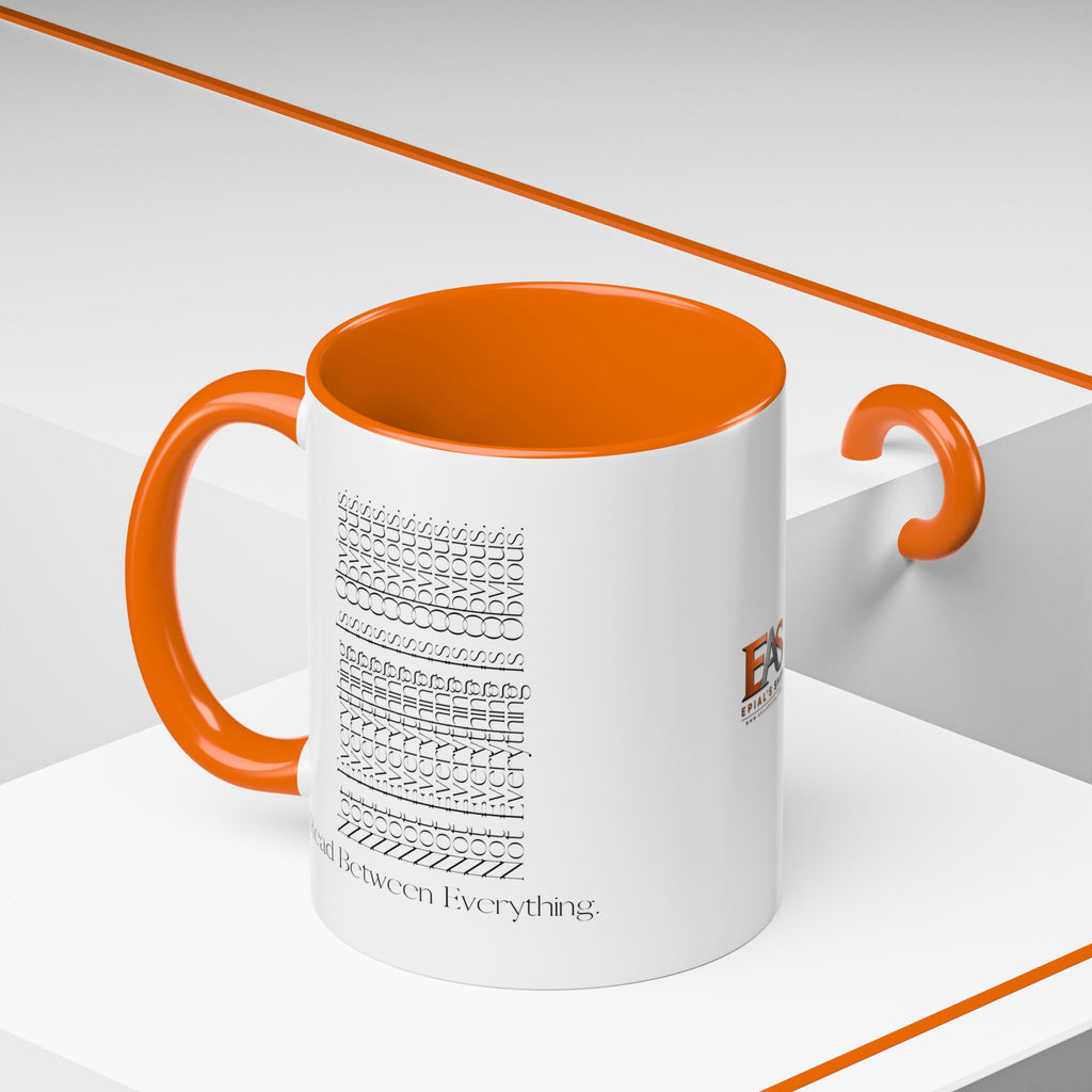Read Between Everything Mug | Hidden Message True Crime & Social Media Coffee Cup, 11/15oz