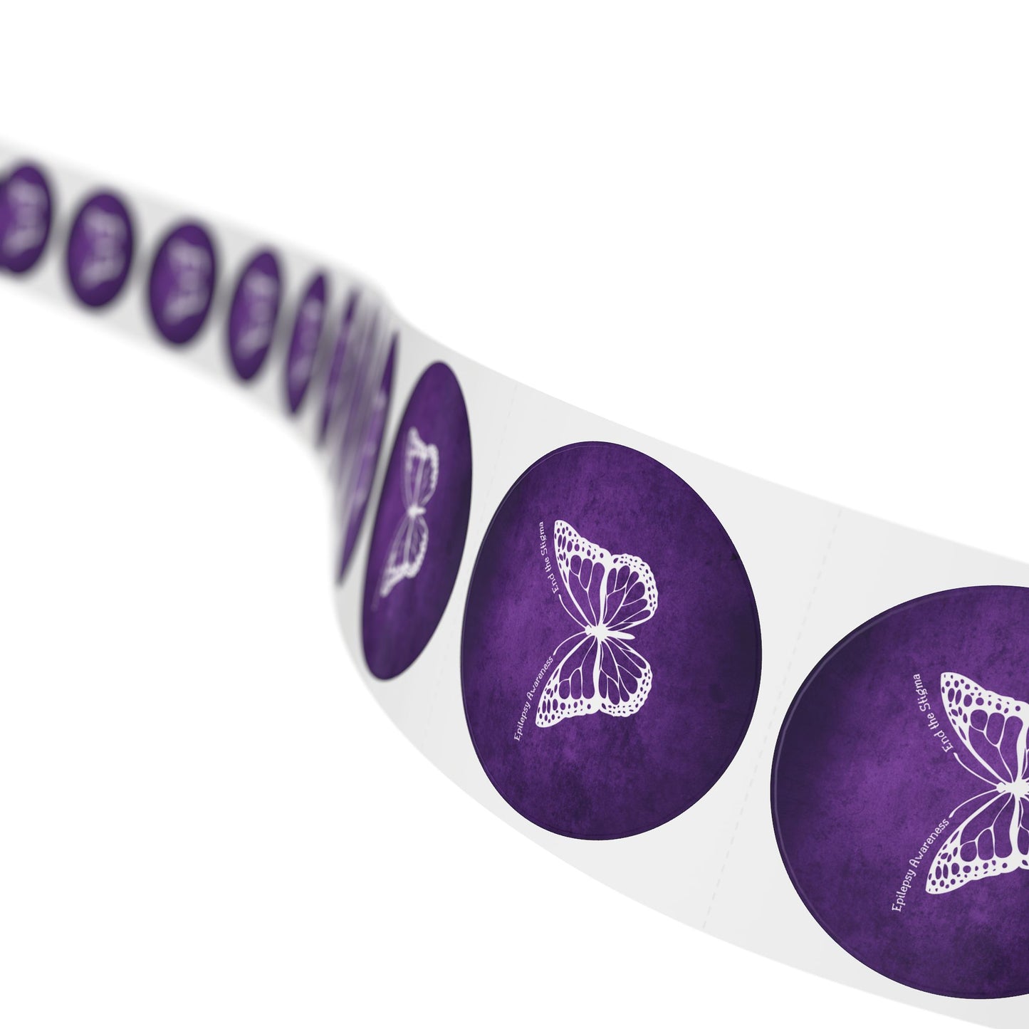 Butterfly Epilepsy Awareness Round Sticker Rolls