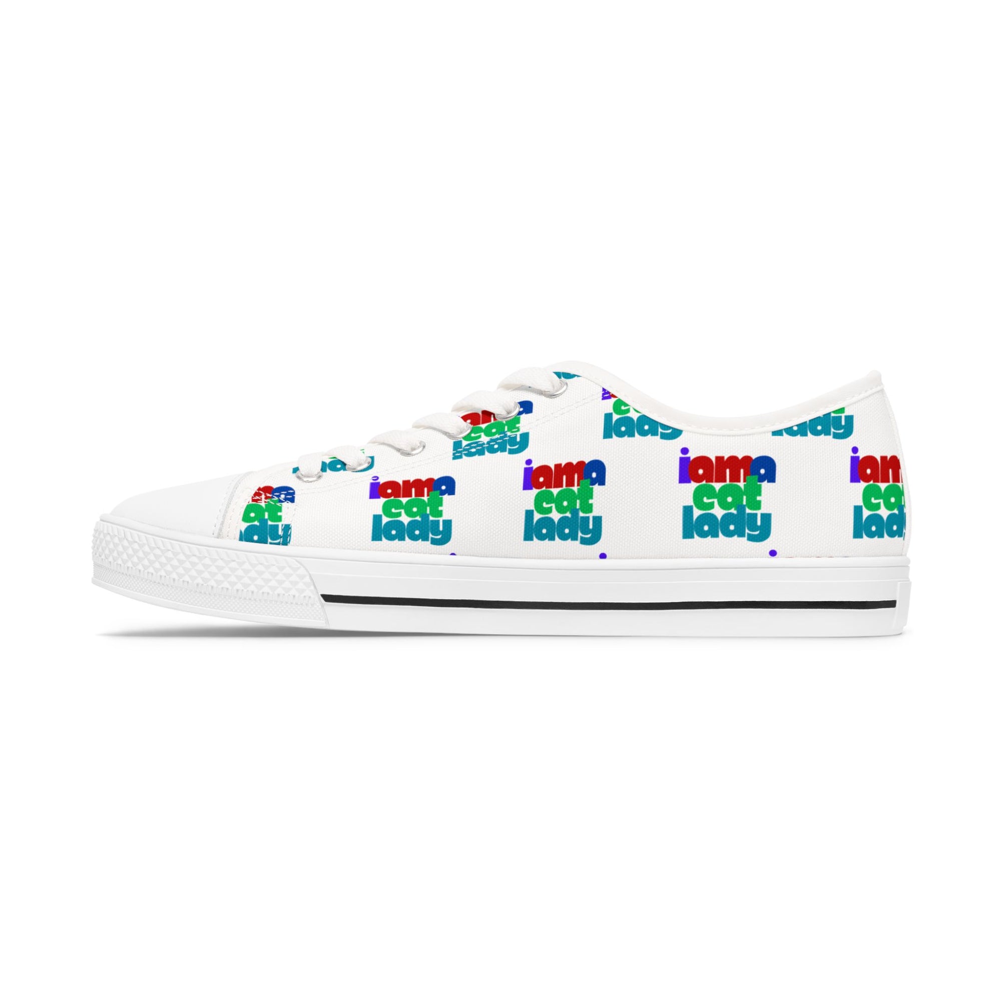 Fun Cat Lady Women's Low Top Sneakers