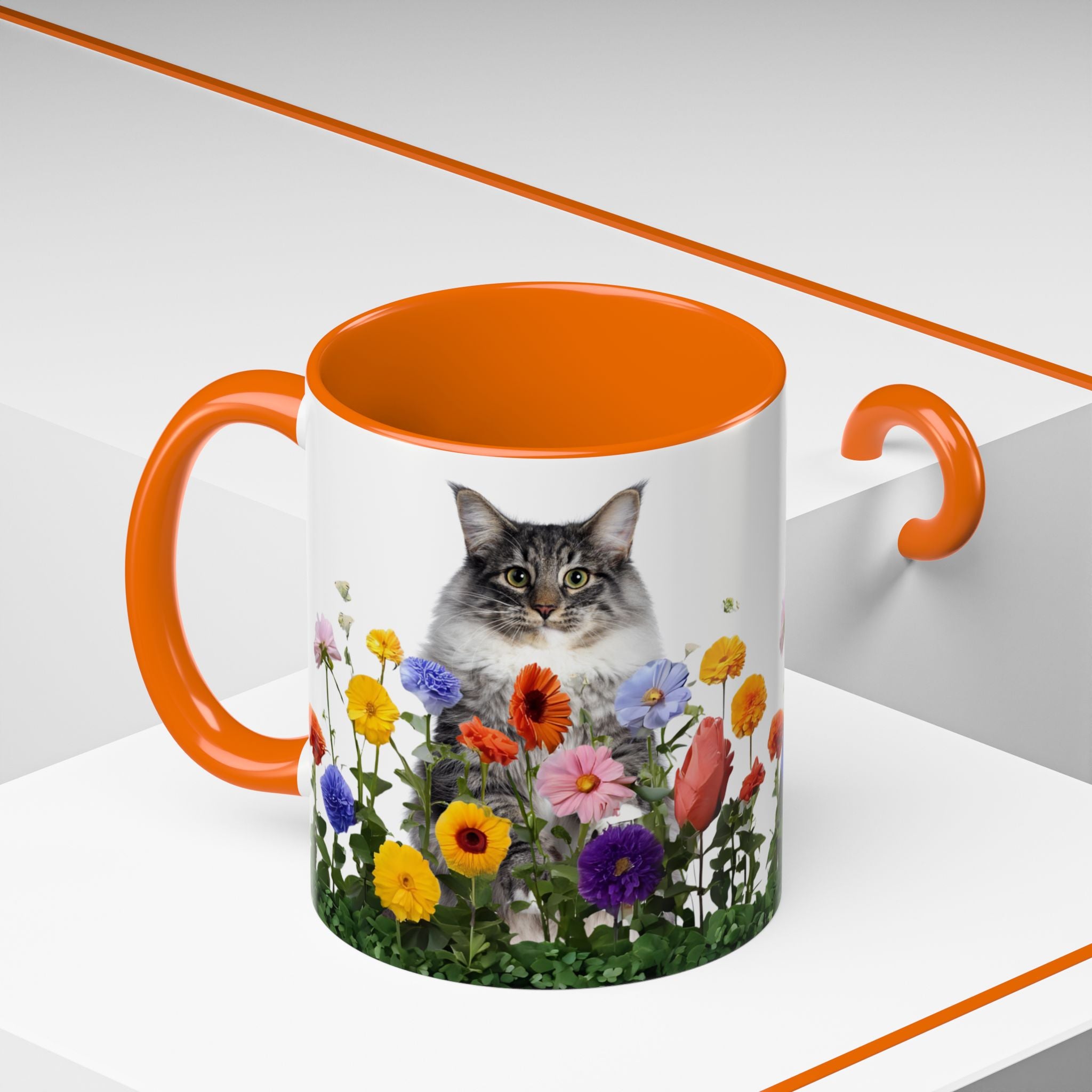 Floral Cats Coffee Mug - 11 oz/15 oz