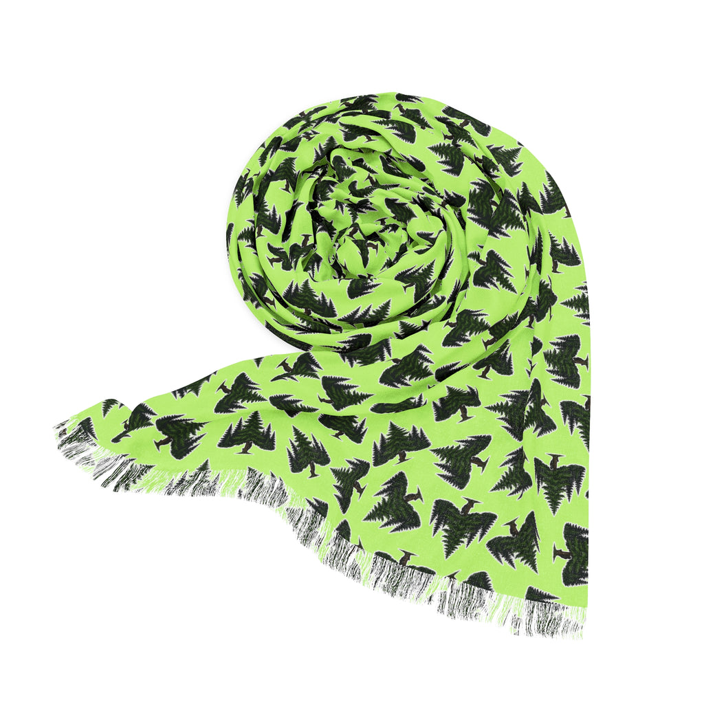 Bigfoot & Black Cat Hide-and-Seek Forest Scarf
