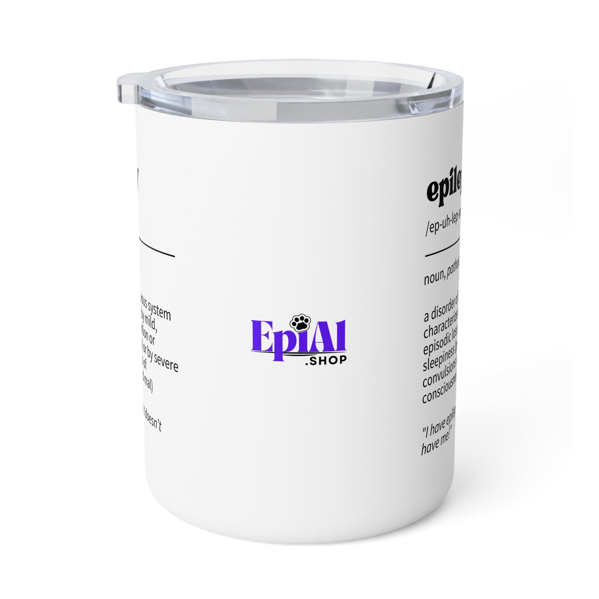 Photo depicting the ​Epilepsy Definition Insulated Coffee Mug, 10oz from EpiAl's Shop.