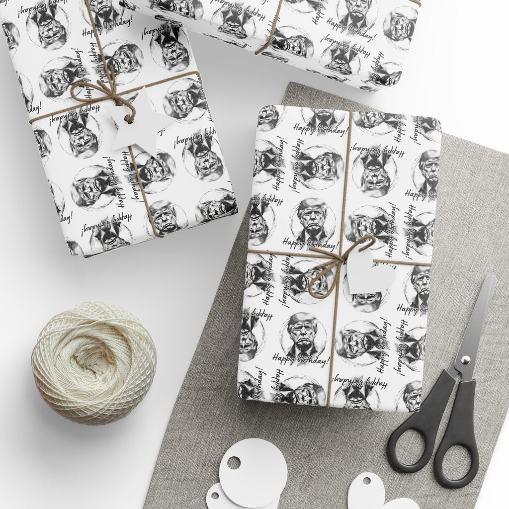Whimsical Trump Happy Birthday Wrapping Paper
