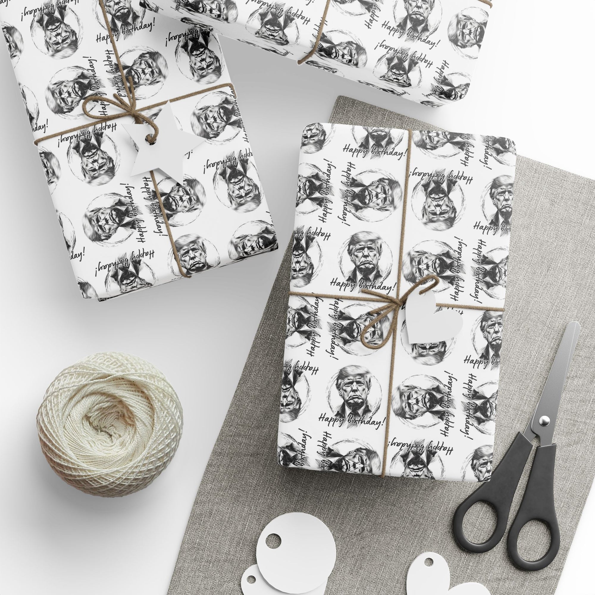 Whimsical Trump Happy Birthday Wrapping Paper