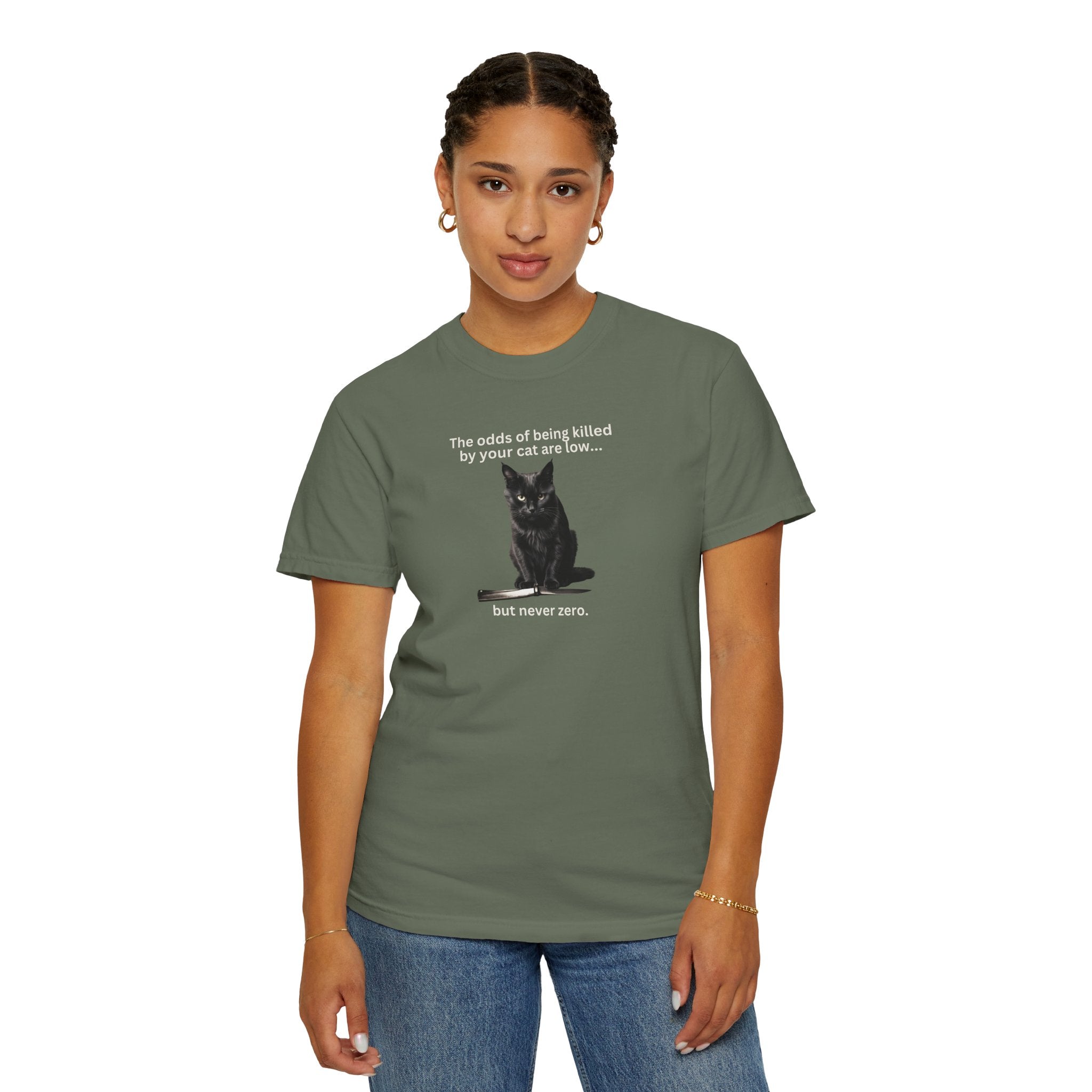 Photo depicting the ​Odds Unisex Garment-Dyed T-shirt from EpiAl's Shop.