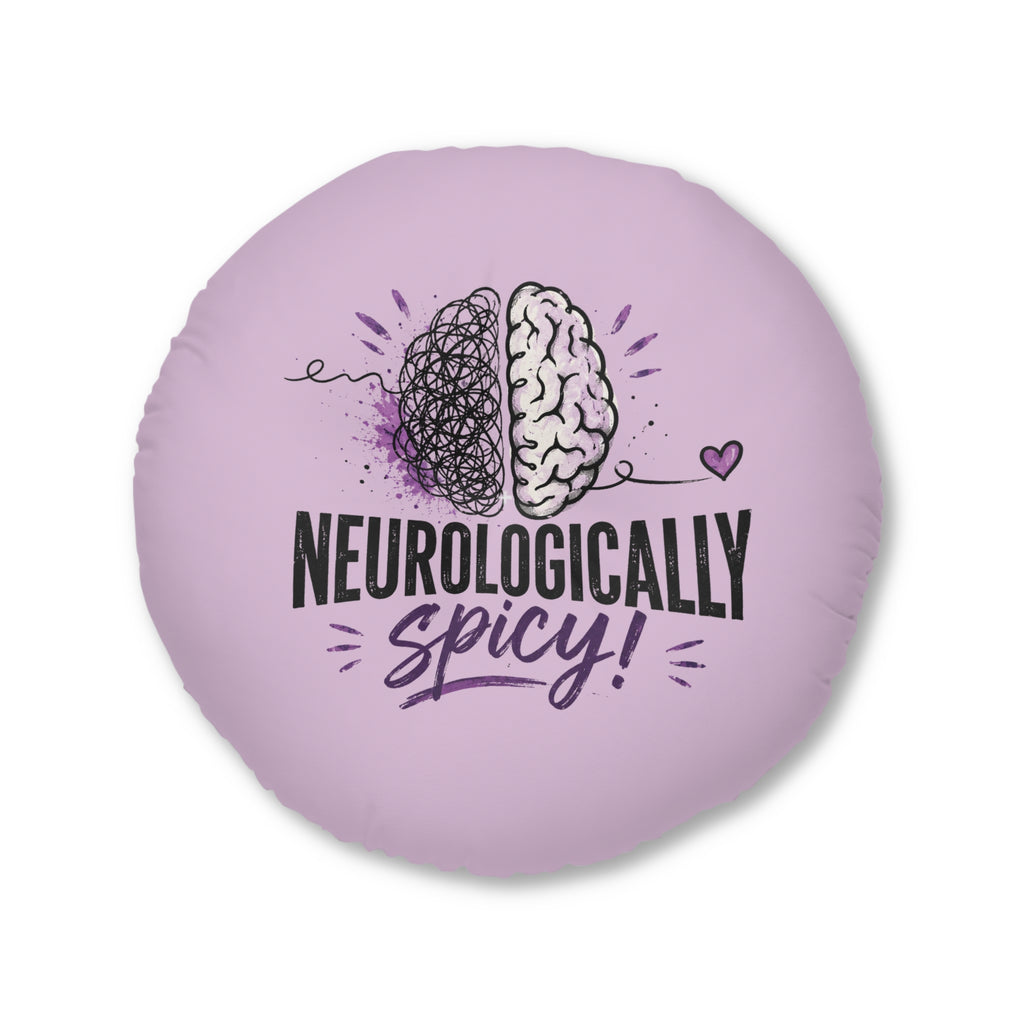 Neurologically Spicy Epilepsy Awareness Round Floor Pillow (Lavender)
