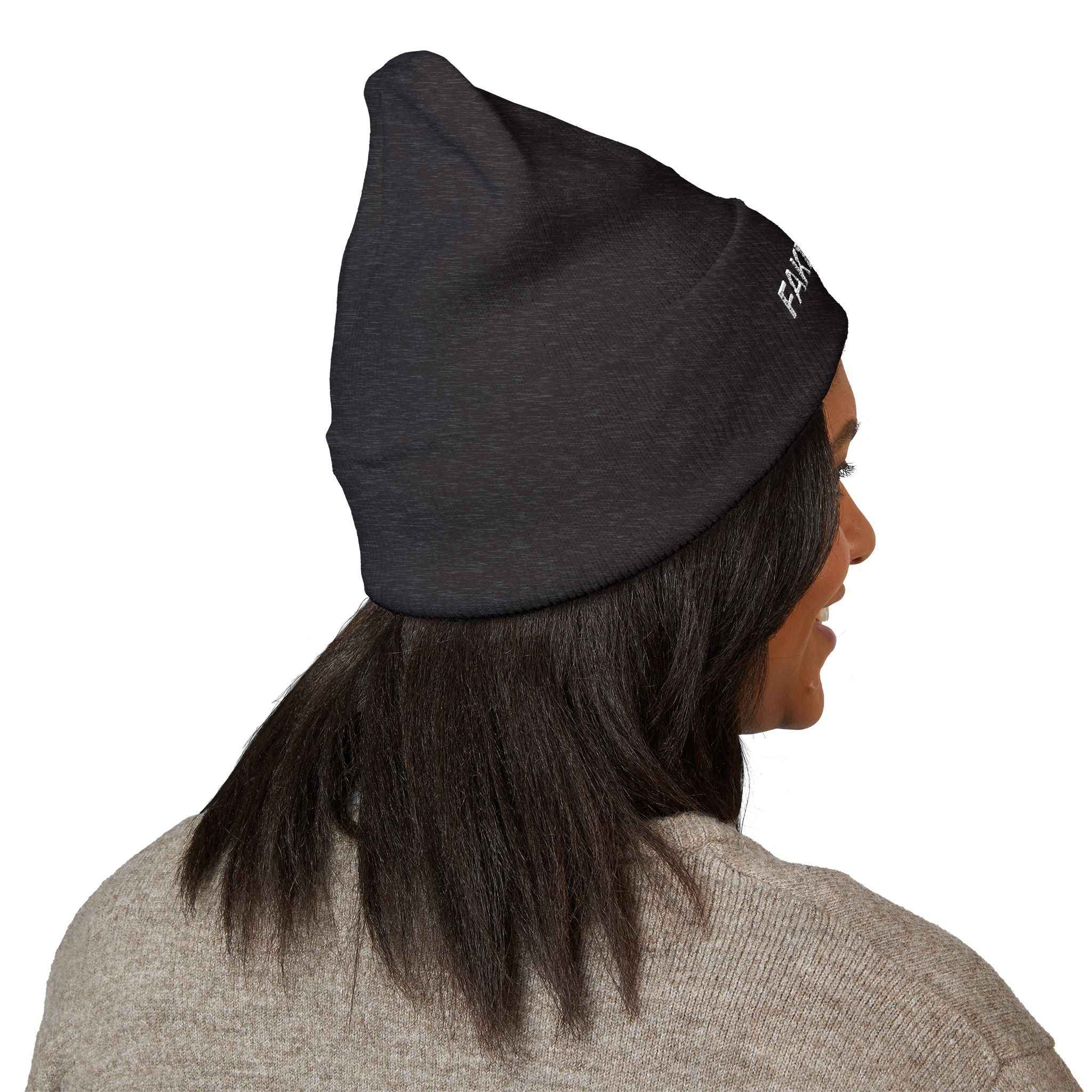 Fake News Embroidered Knit Beanie