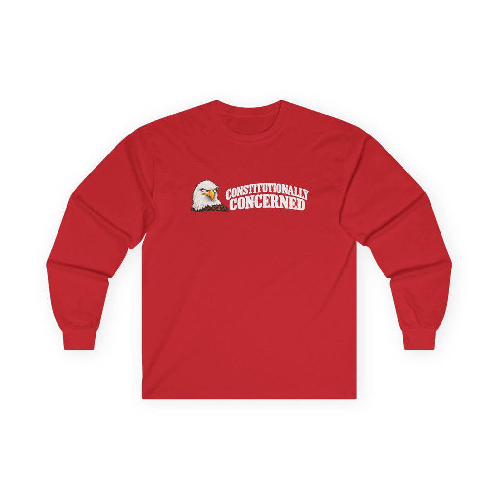 Constitutionally Concerned Bald Eagle Long Sleeve T-Shirt | Patriotic Humor