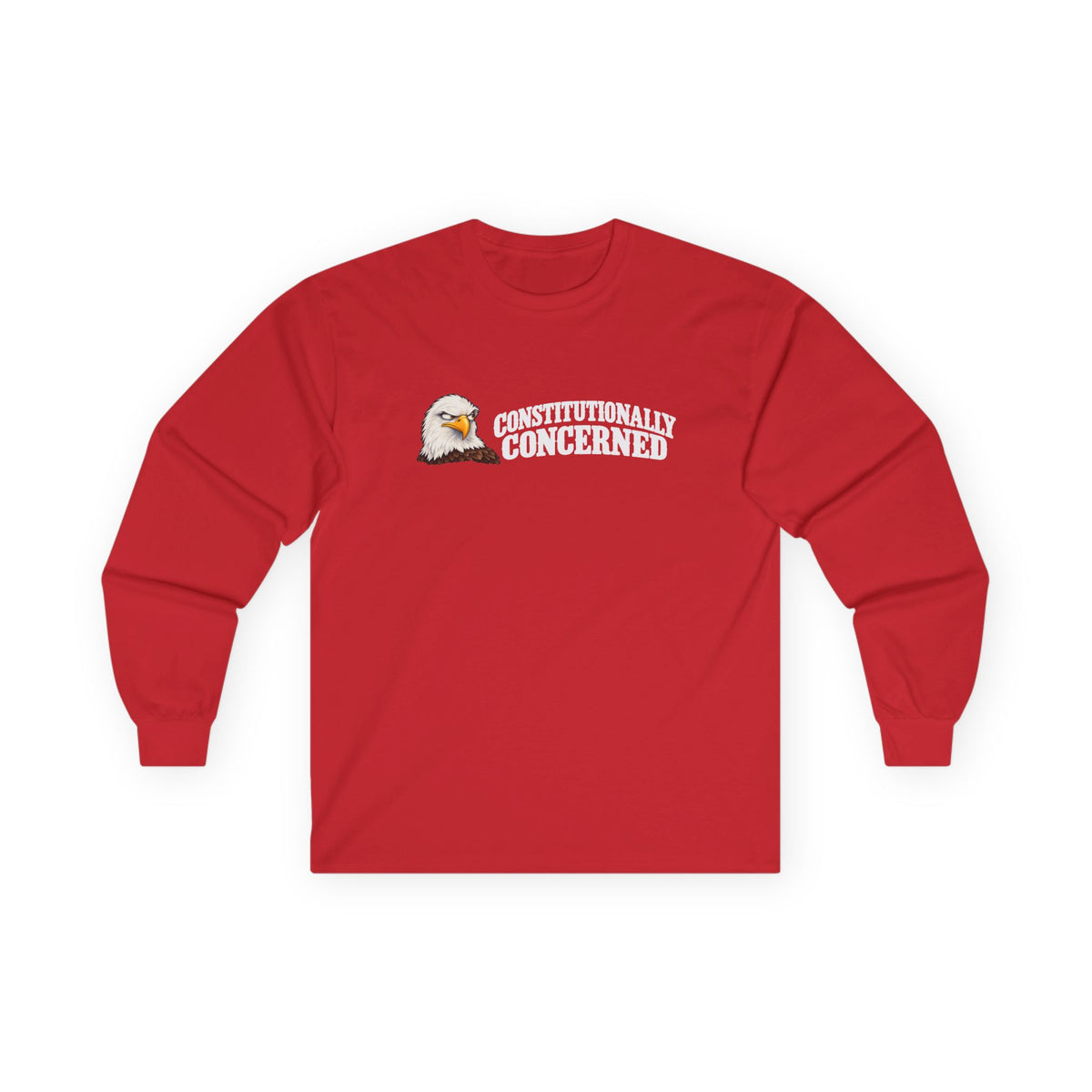 Constitutionally Concerned Bald Eagle Long Sleeve T-Shirt | Patriotic Humor