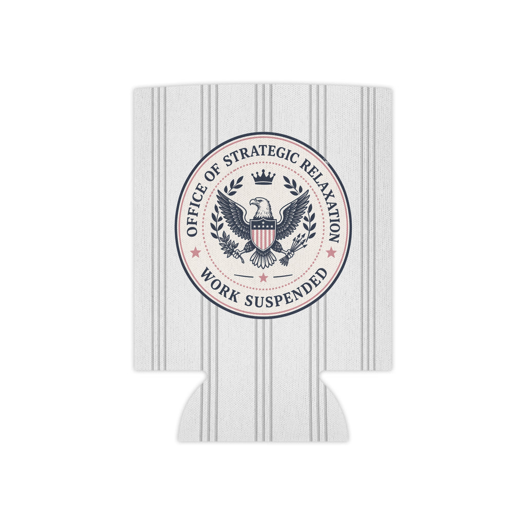 Office of Strategic Relaxation Can Cooler | Work Suspended Funny Koozie