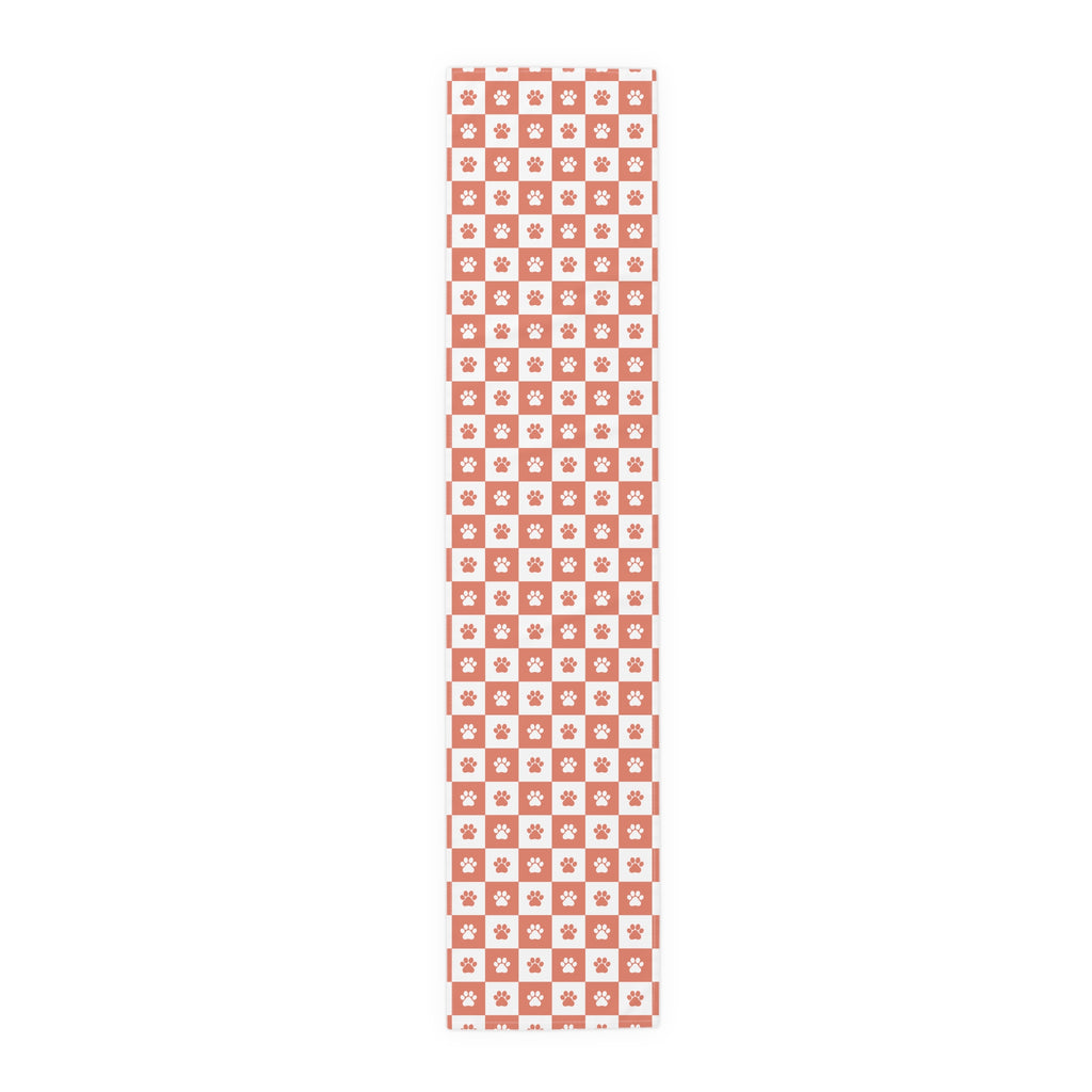 Red & White Paws Table Runner (Cotton, Poly)
