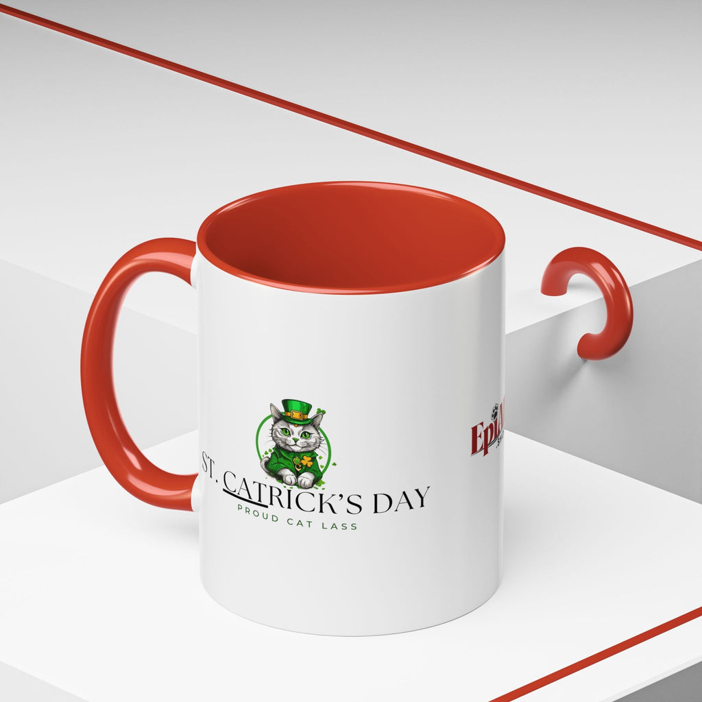 St. Patrick's Day Cat Coffee Mug - Proud Cat Lass Design Printify