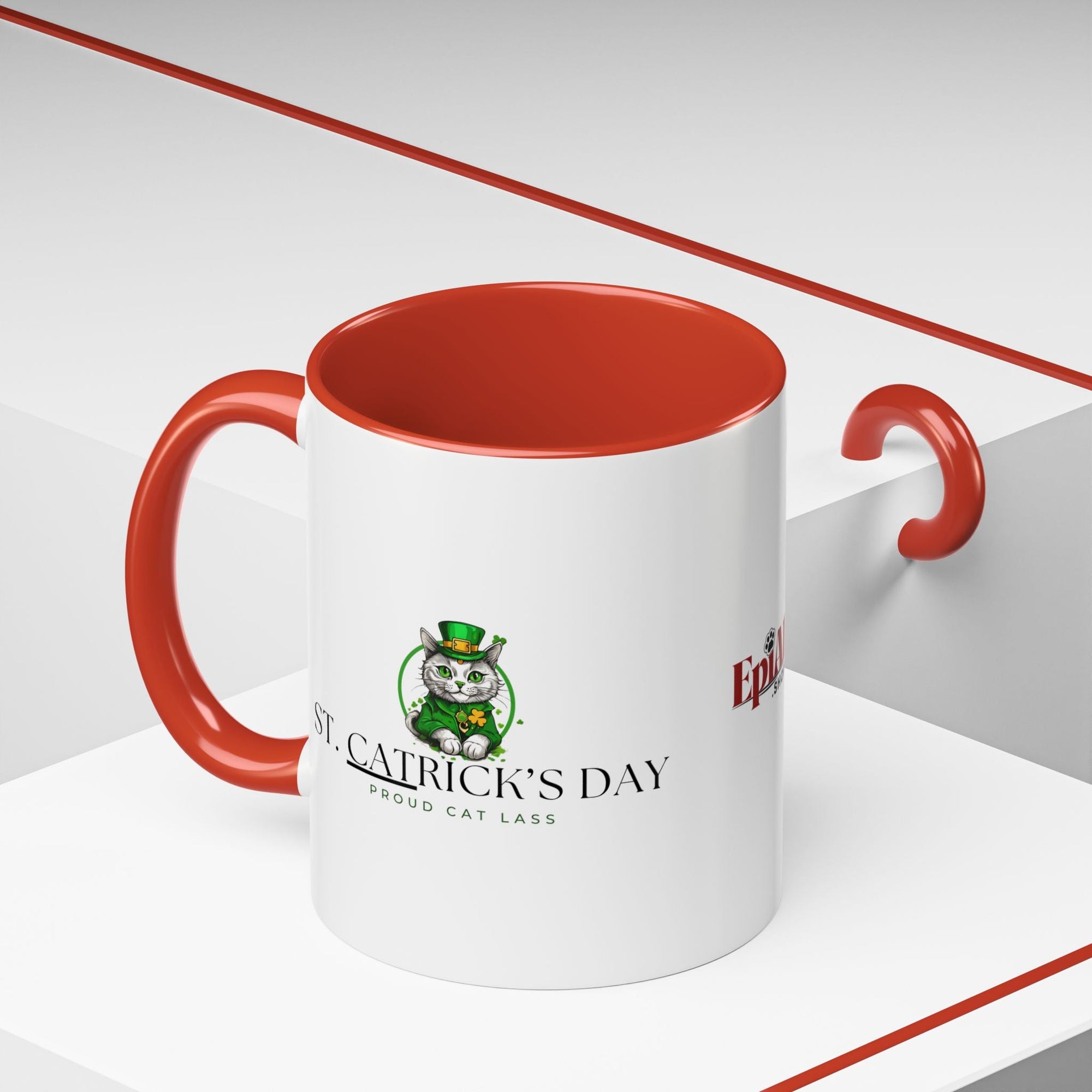 St. Patrick's Day Cat Coffee Mug - Proud Cat Lass Design Printify
