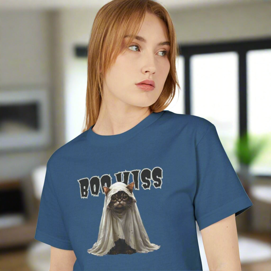 Boo Hiss Ghost Kitty Unisex Tee, Halloween Shirt