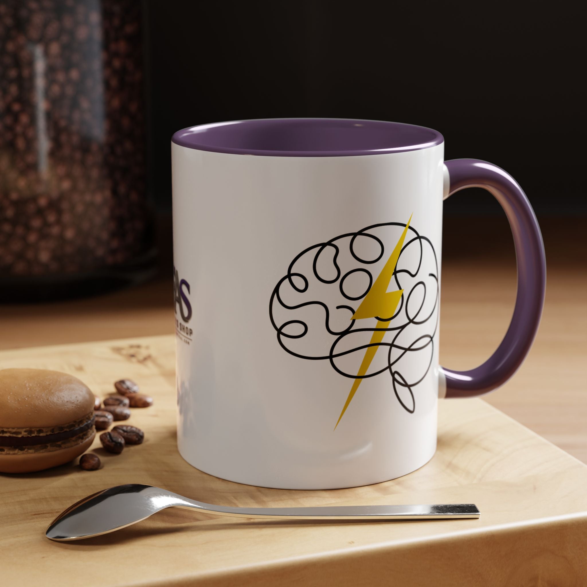 Brain Lightning Bolt Accent Coffee Mug