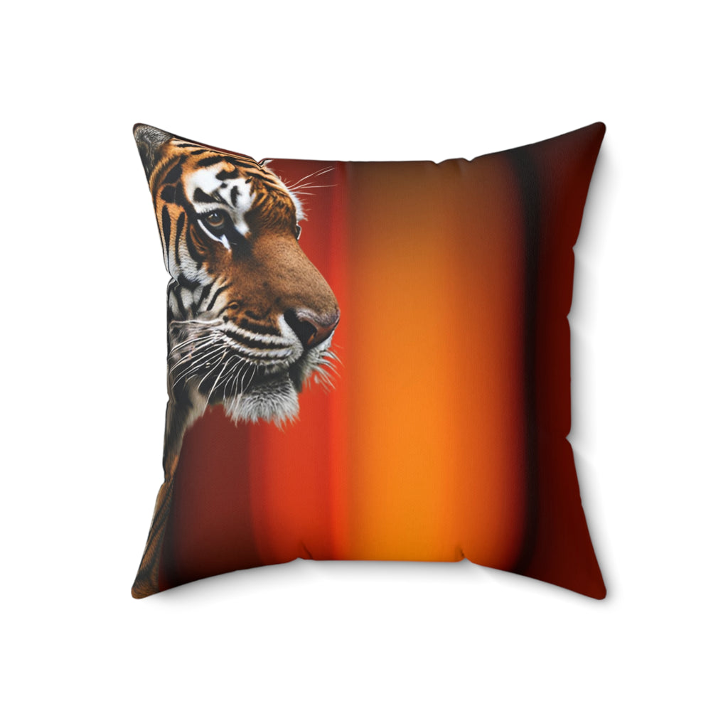 Elegant Tiger Print Square Pillow - Vibrant Home Decor