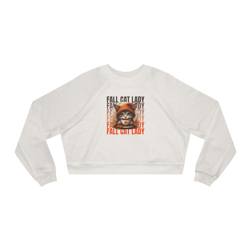 Fall Cat Lady Cropped Pullover | Cozy Women's Sweatshirt