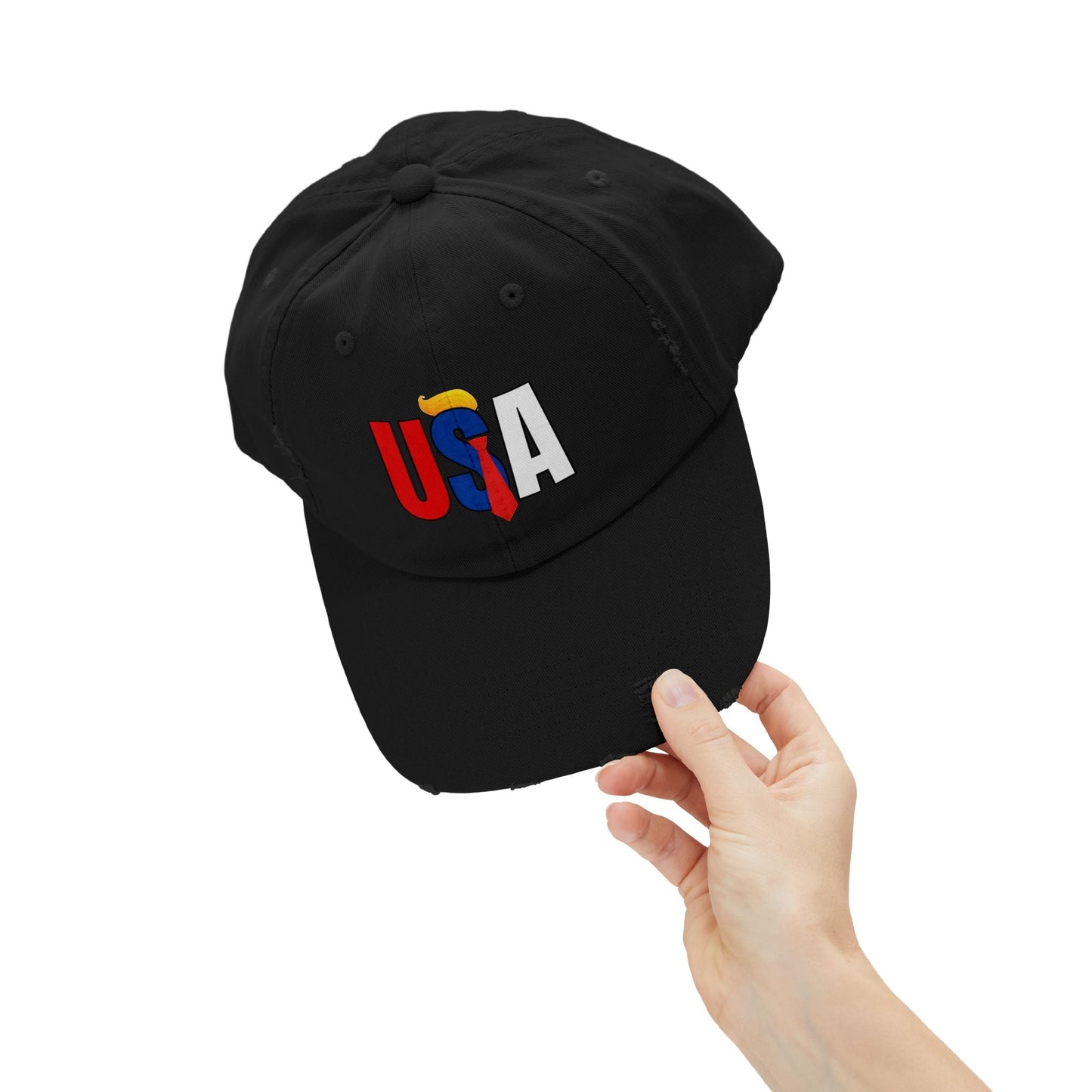Unisex Trendy Distressed USA Cap Printify