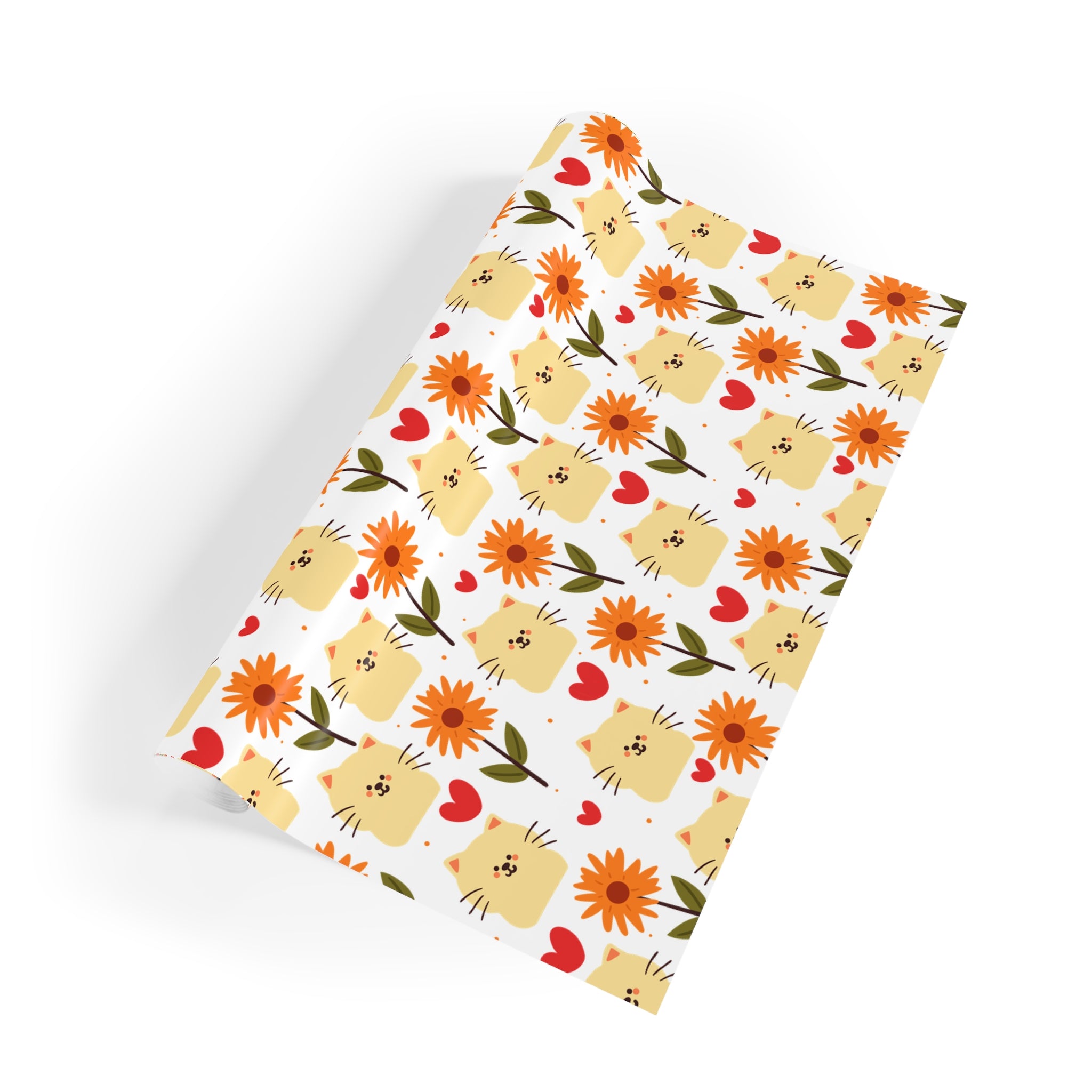 Flower Kitty Wrapping Paper – Cute Cat Gift Wrap