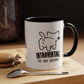 Introverting. Do Not Disturb. Two-Tone Cat Coffee Mug (11oz & 15oz)