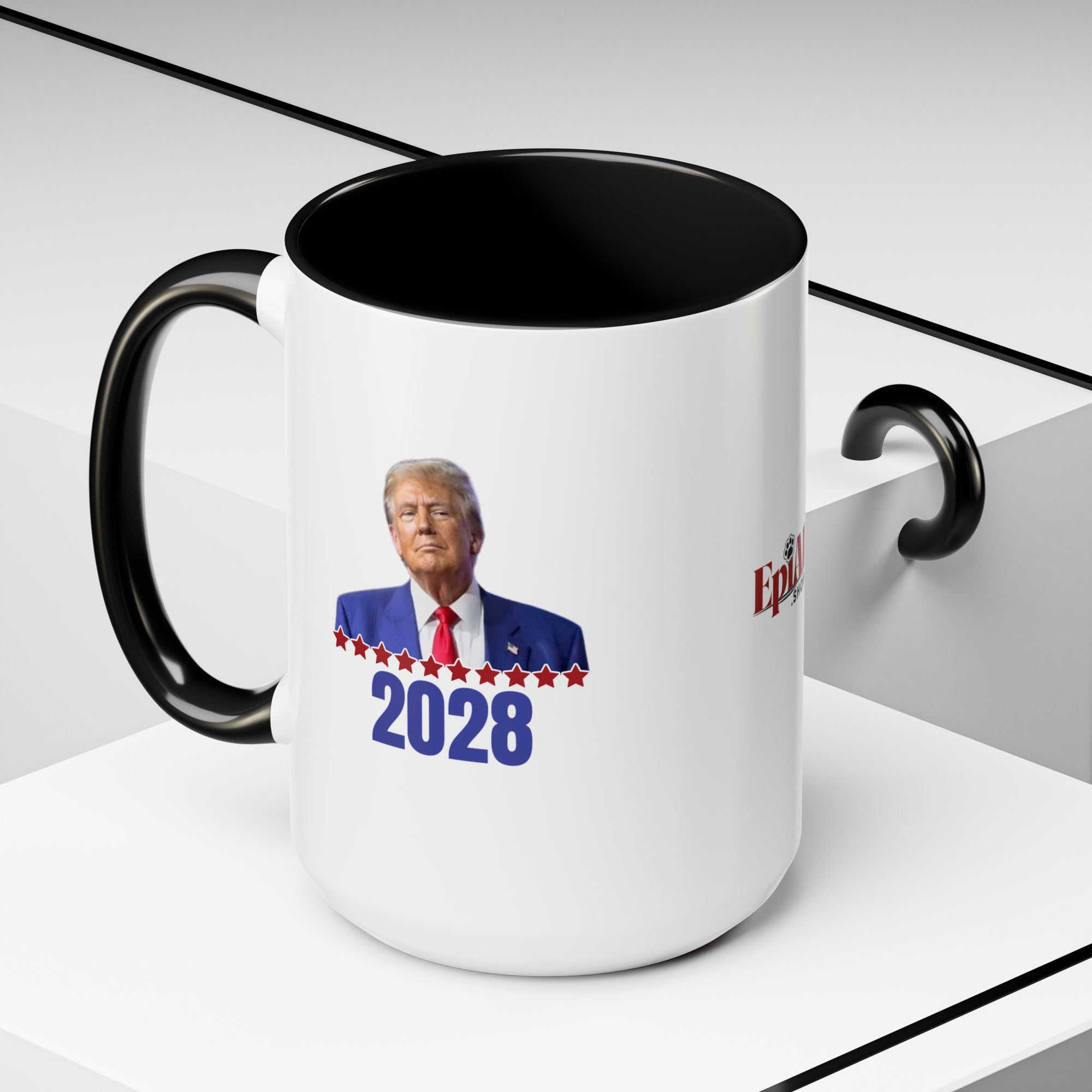 Trump 2028 Accent Coffee Mug - Ceramic Mug for Political Enthusiasts