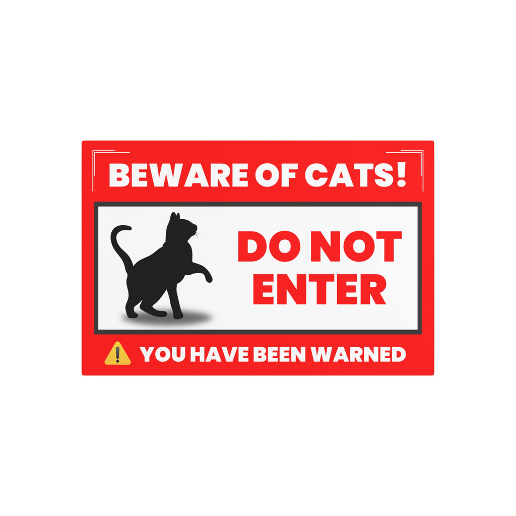 Beware of Cats Metal Art Sign – Fun Home Décor for Cat Lovers