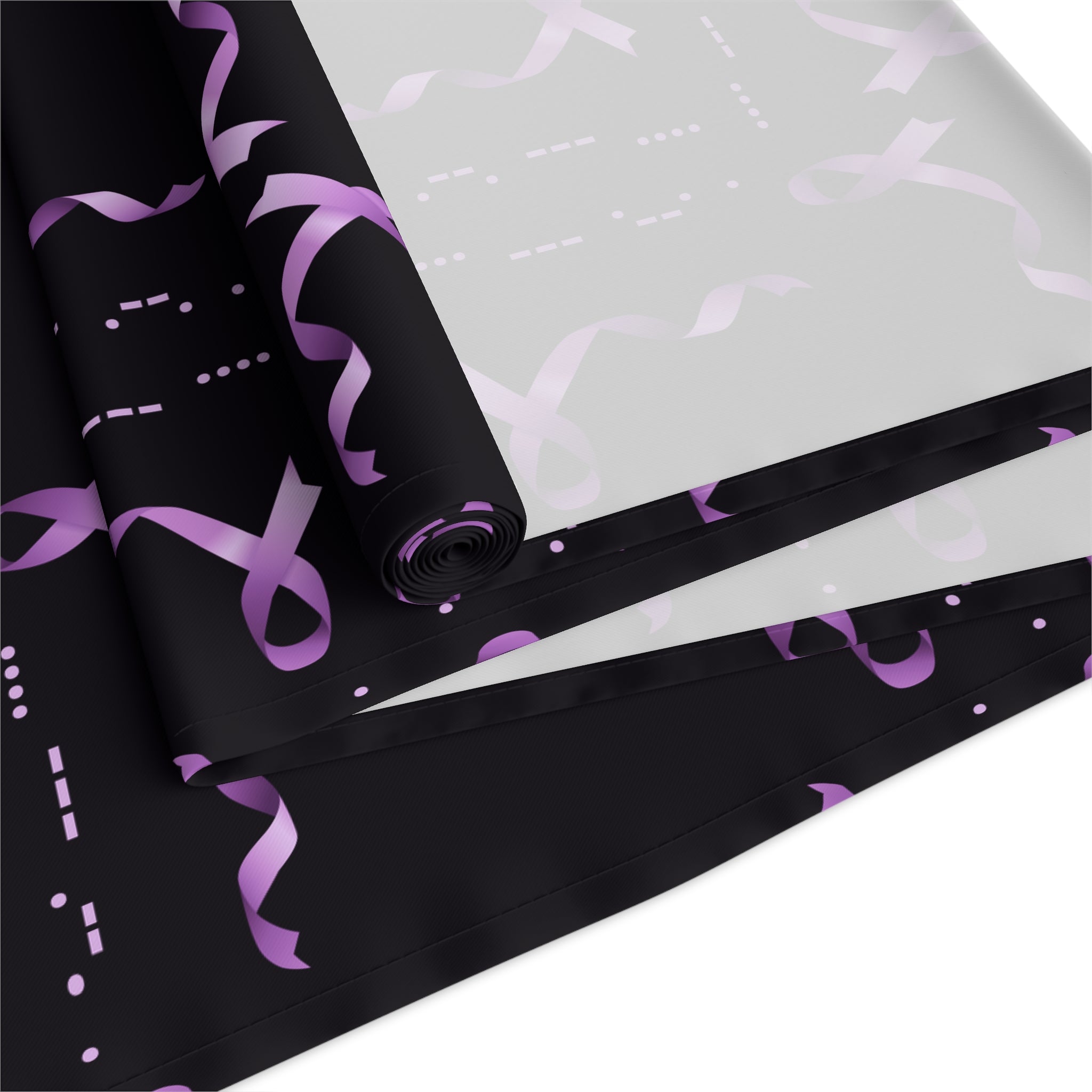 Epilepsy Awareness “HOPE” Morse Code Table Runner – Purple Ribbon Design