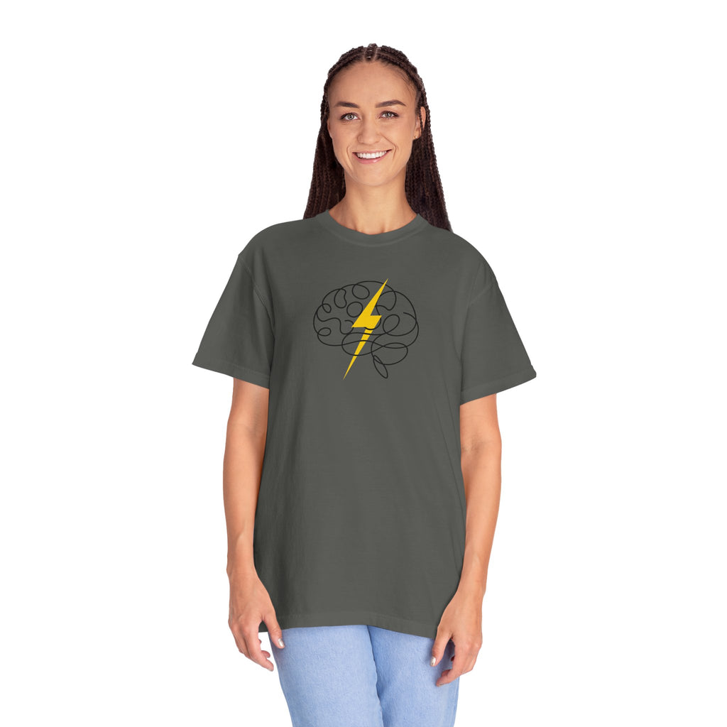 Electric Mind Brain Lightning Garment-Dyed T-Shirt