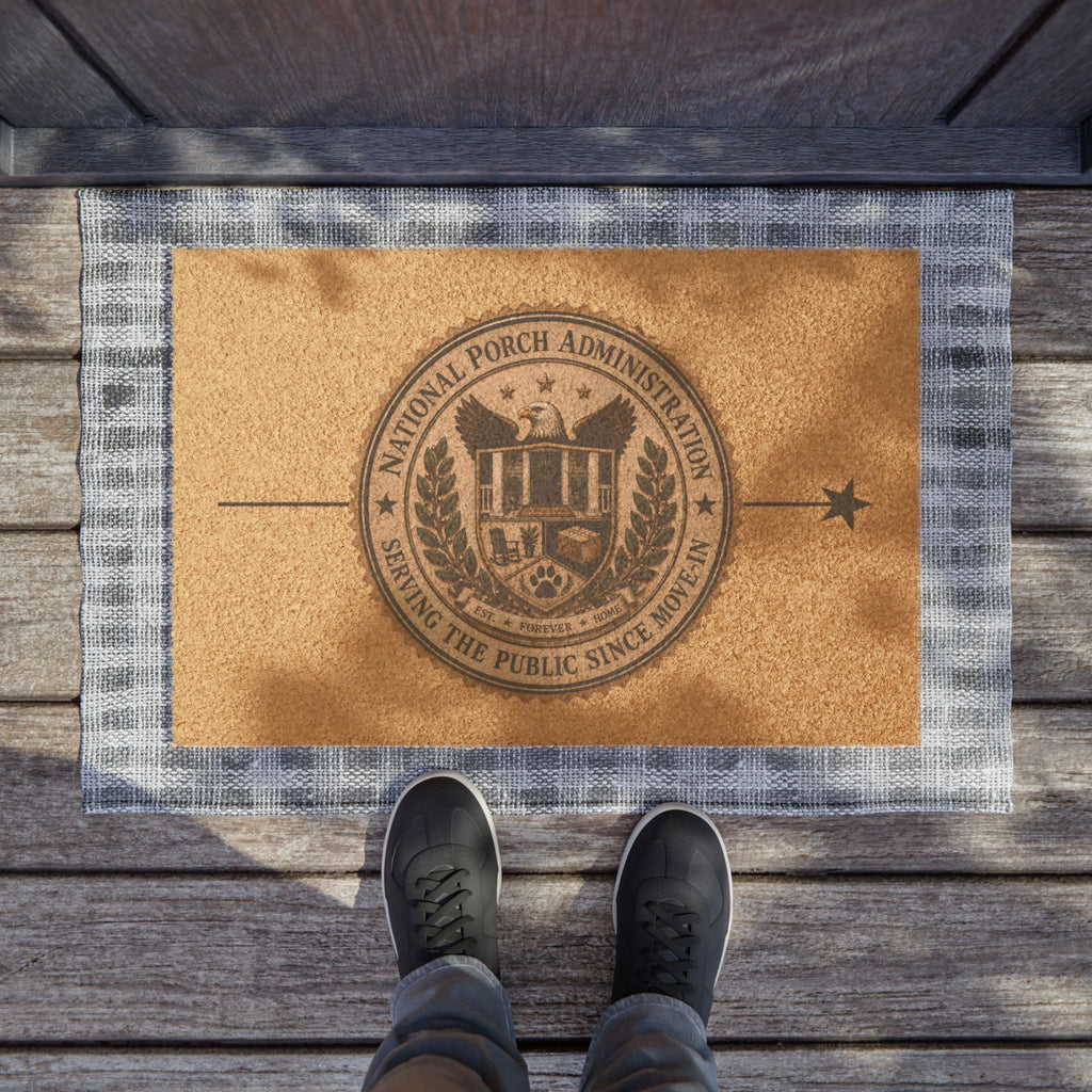 National Porch Administration Doormat | Serving the Public Since Move-In Welcome Mat