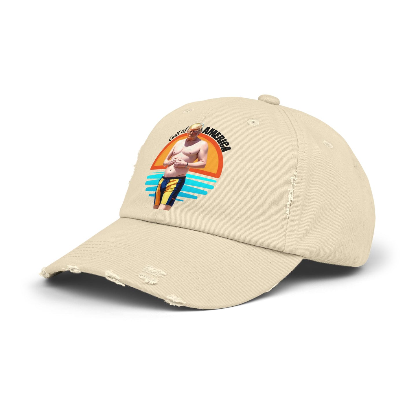 Gulf of America Distressed Cap - Unisex Beach Hat for Summer Fun
